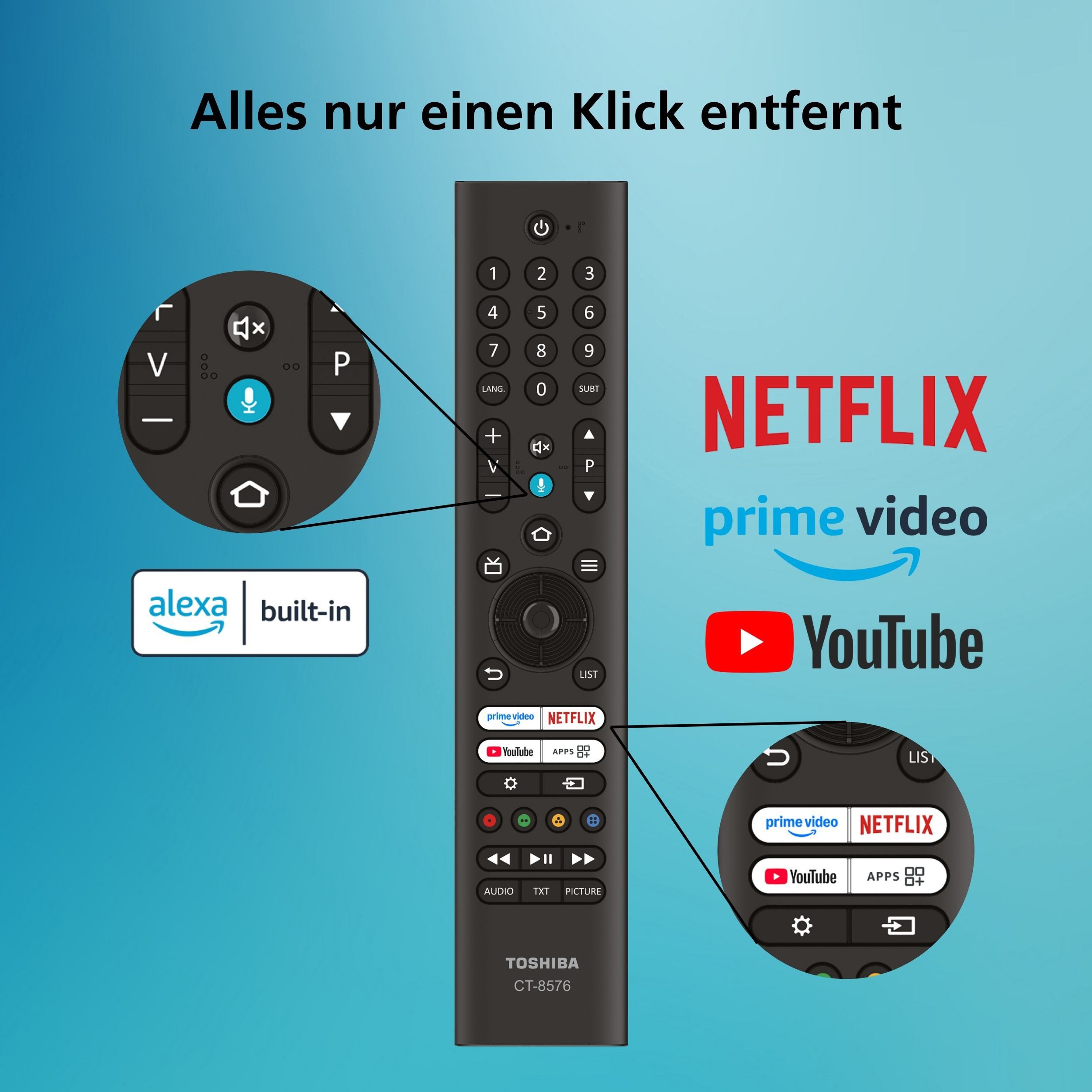 Toshiba 65QF2663DAZ QLED-Fernseher (164 cm/65 Zoll, 4K Ultra HD, Fire TV, Fire TV, HDR Dolby Vision, Triple-Tuner, Alexa Built-In)