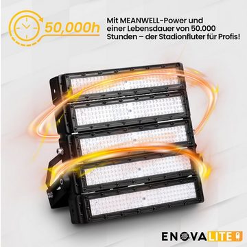 ENOVALITE LED Flutlichtstrahler Profi Stadion Fluter, 200 W, 5000 K (neutralweiß), 26000 lm, IP66, LED fest integriert, neutralweiß, LUMILEDS LEDs, Meanwell Netzteil