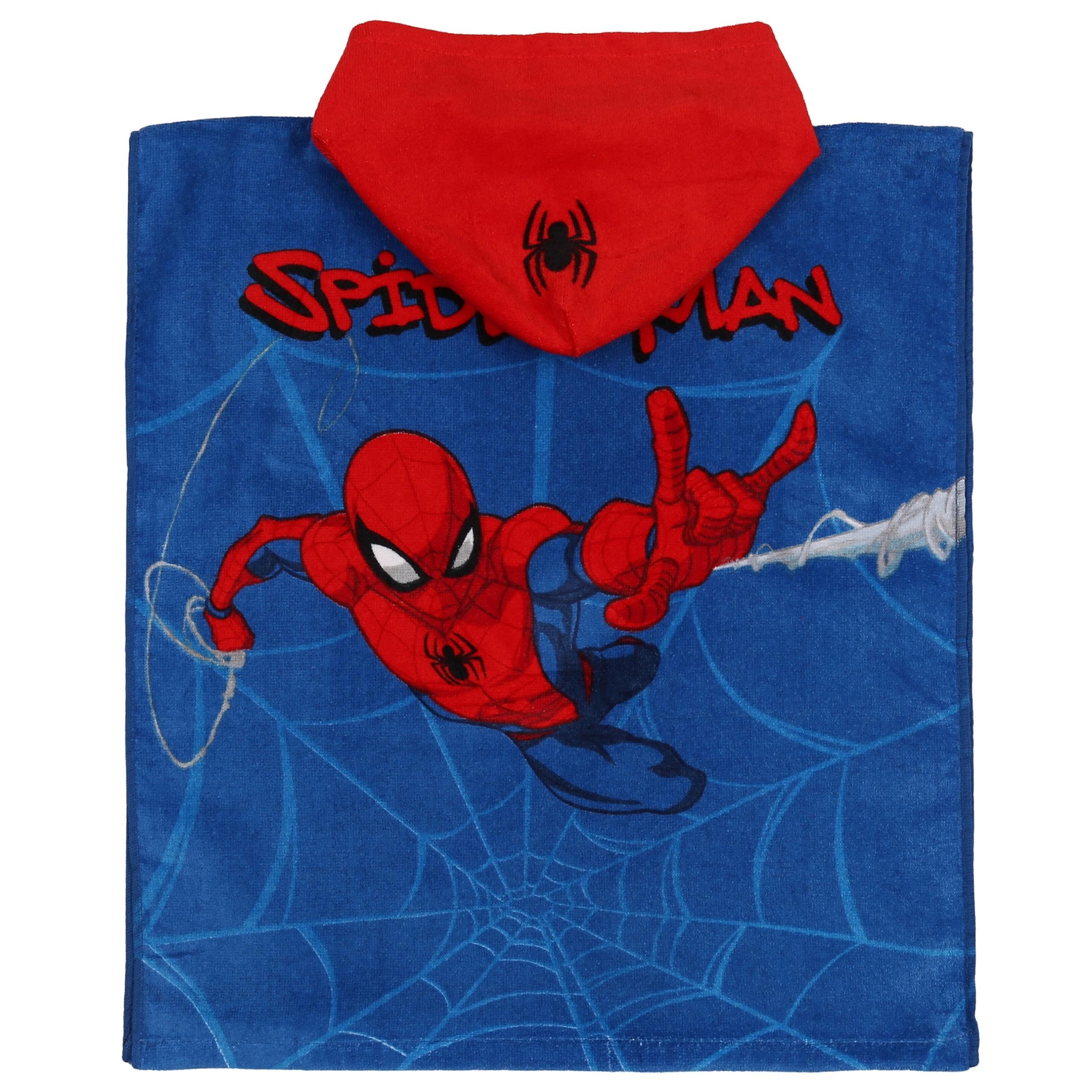 Sarcia.eu Kapuzenhandtuch MARVEL Spider-Man Kinder Schwimmhandtuch, Poncho mit Kapuze 50x115 cm