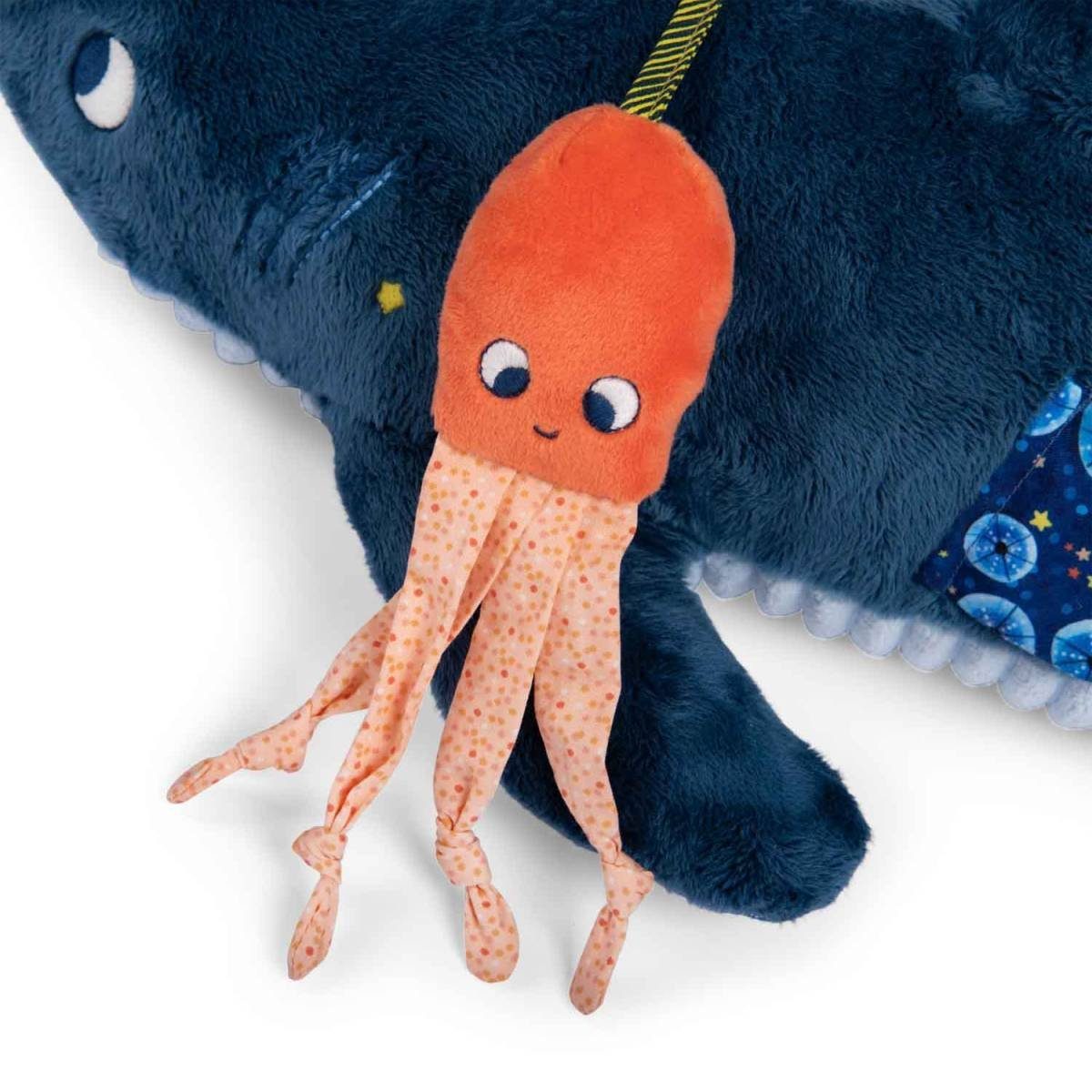 Moulin Roty Kuscheltier Grosses Spieltier Hai 58cm Activityspiel Plüschtier Stofftier