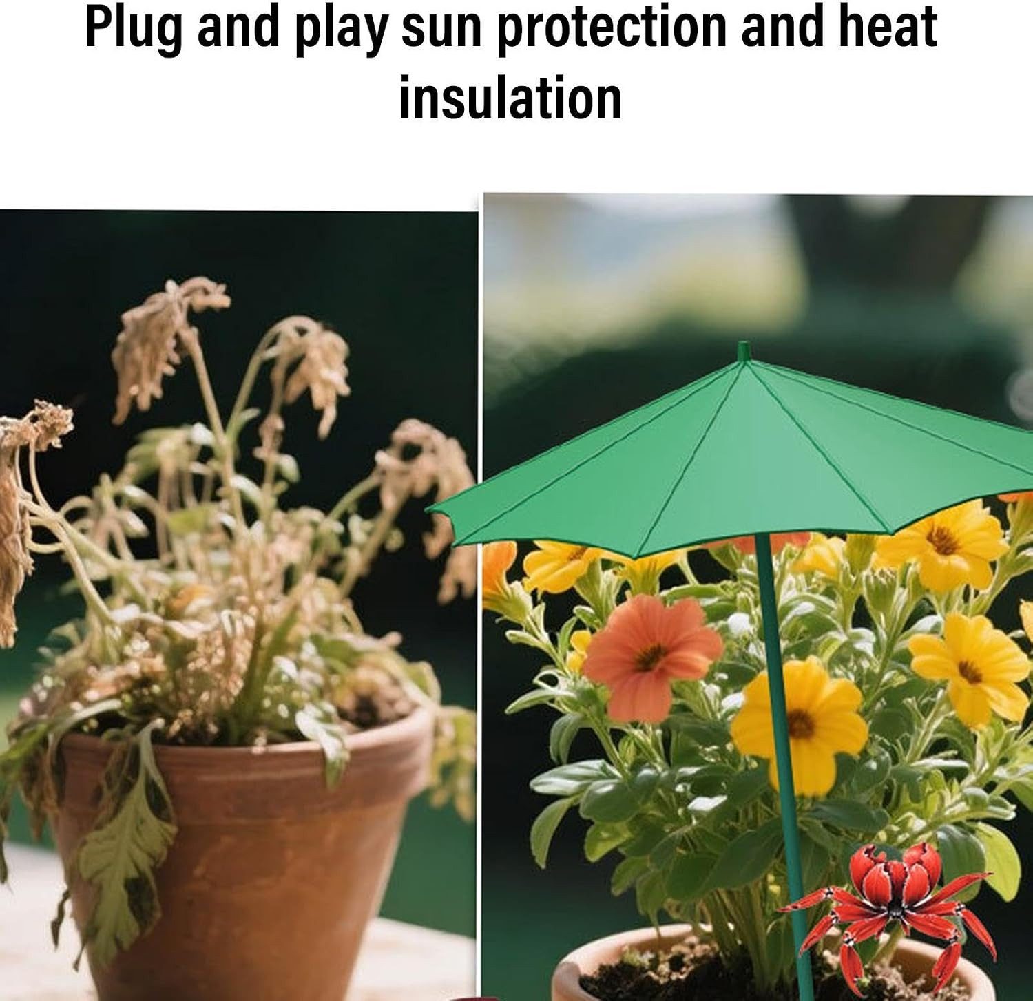 FELIXLEO Sonnenschirm 3 Pack Plant Shade Umbrella 34x26.5cm PP Garden Protection Covers – Bild 5 von 5