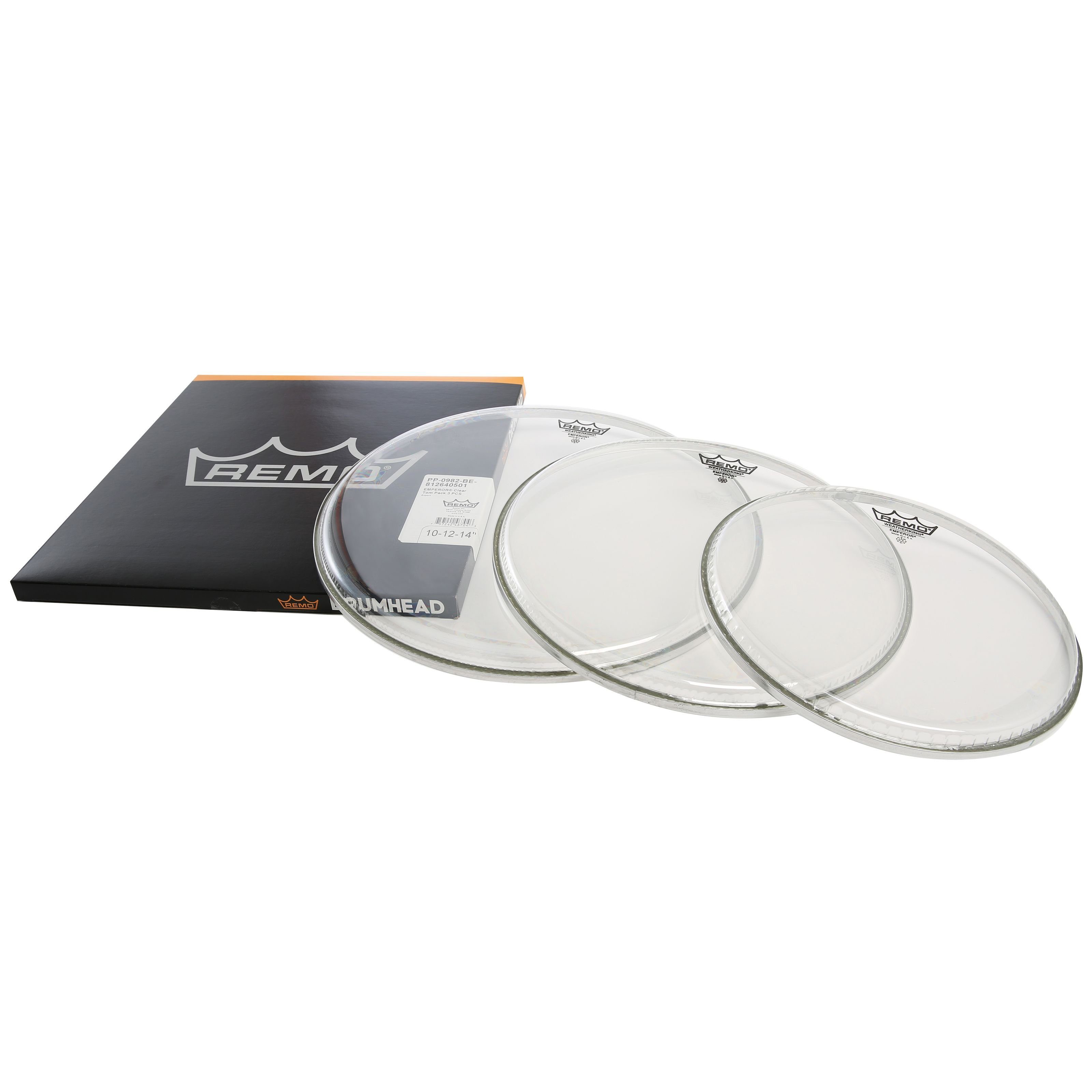 Remo Schlagzeug,FellSet Emperor Clear Rock: 10"12"16", Felle, Fell Sets, FellSet Emperor, Clear, Rock: 10",12",16" - Schalgzeugfellset
