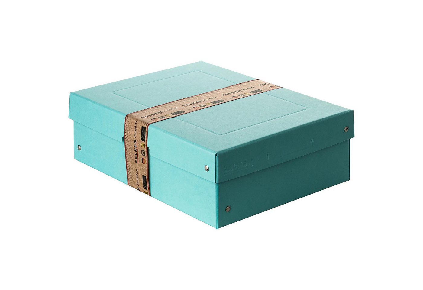 Thumbnail - Falken Archivcontainer 5x PURE Box Pastell DIN A4, Füllhöhe 100 mm - Blau - 22001864F, Ablageboxen