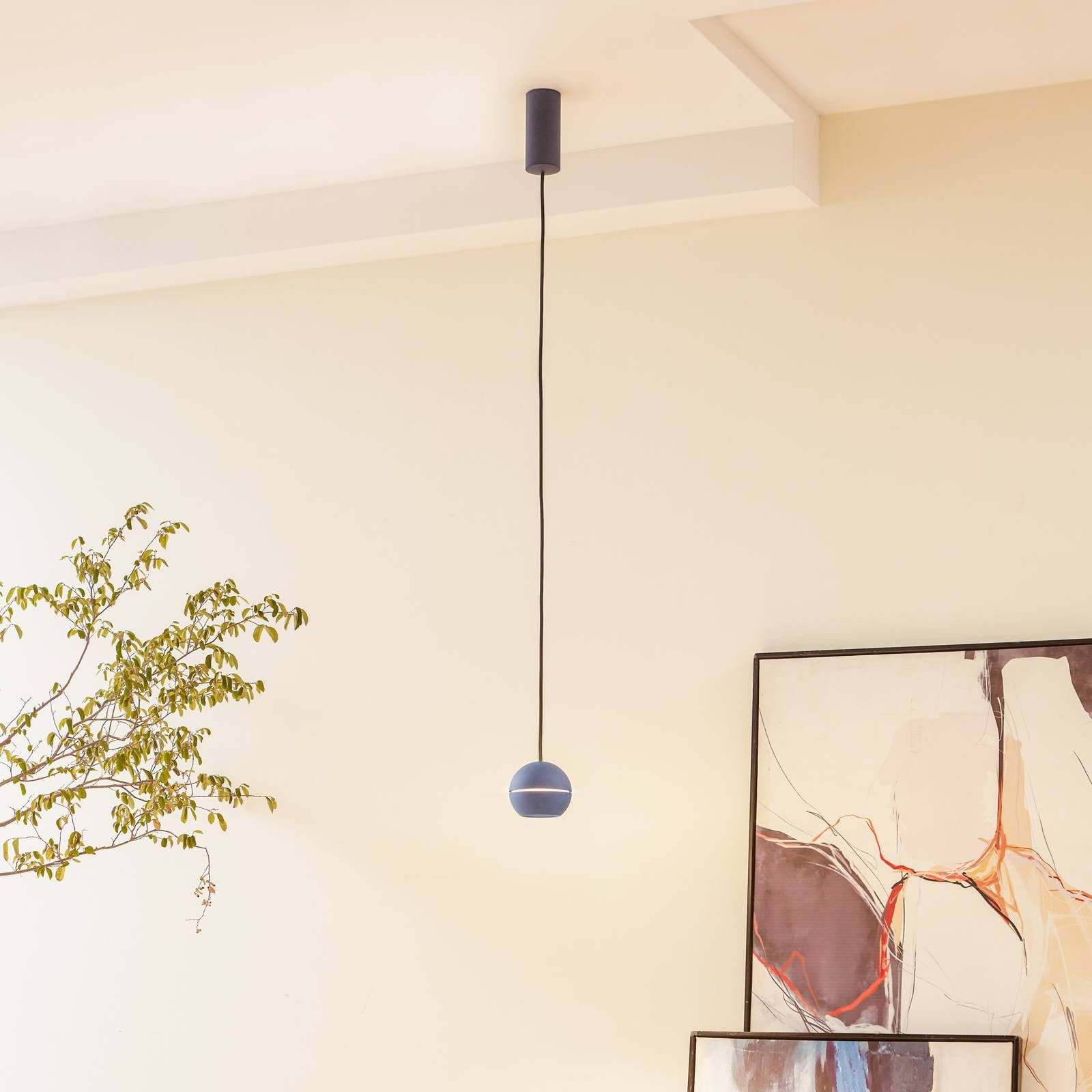 Lucande Hängeleuchte Plarion, LED, Metall, Blau warmweiß IP20, LED 6 W gesamt, warmweiß