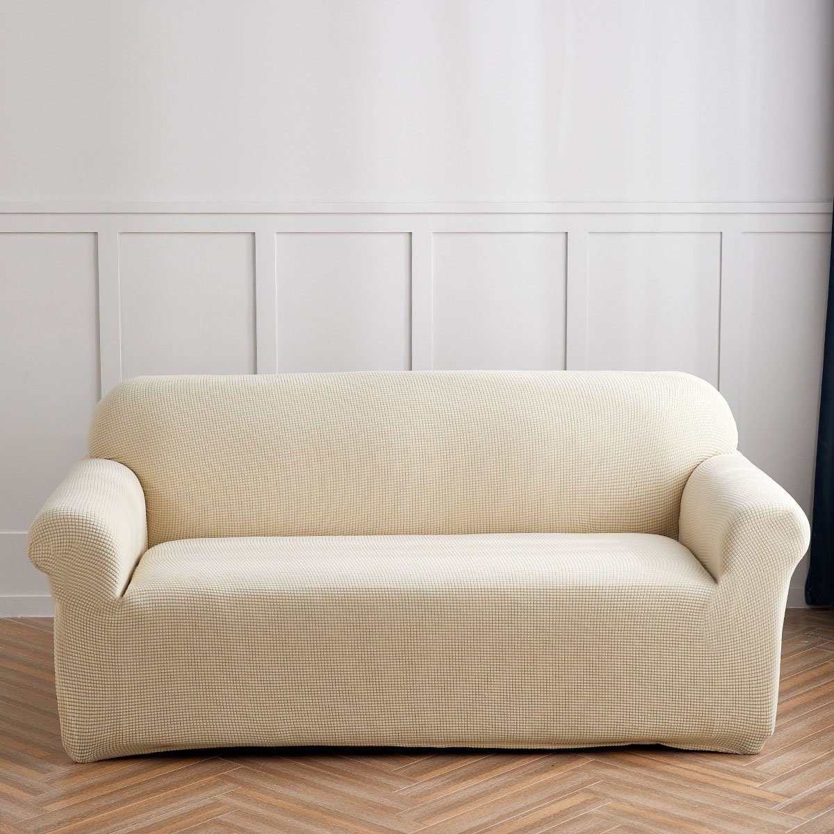 schutzhülle cremefarben, fit sofa waschbar CTGtree Sofahusse elastischer