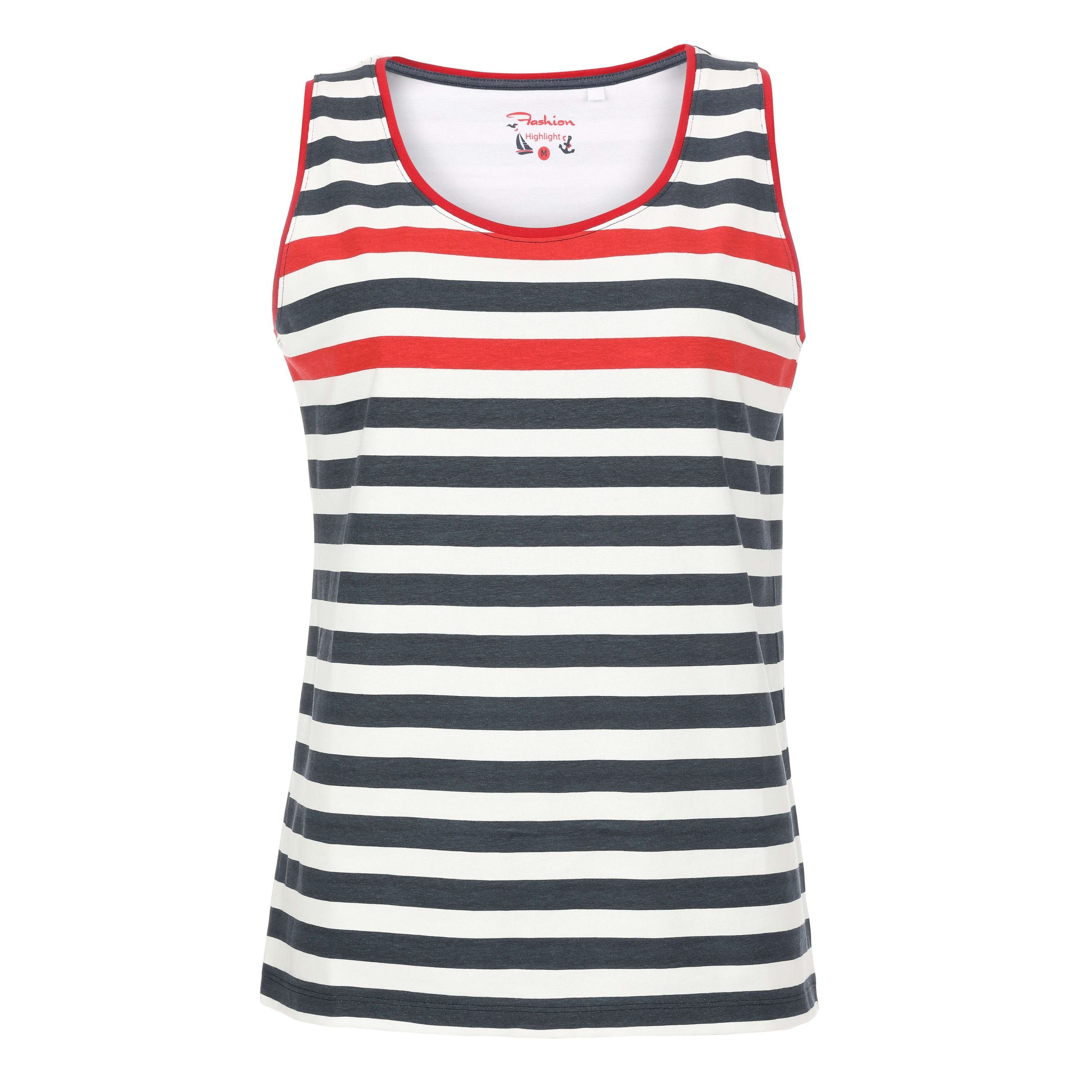 modAS Rundhalsshirt Damen Top Blockstreifen - günstig online kaufen