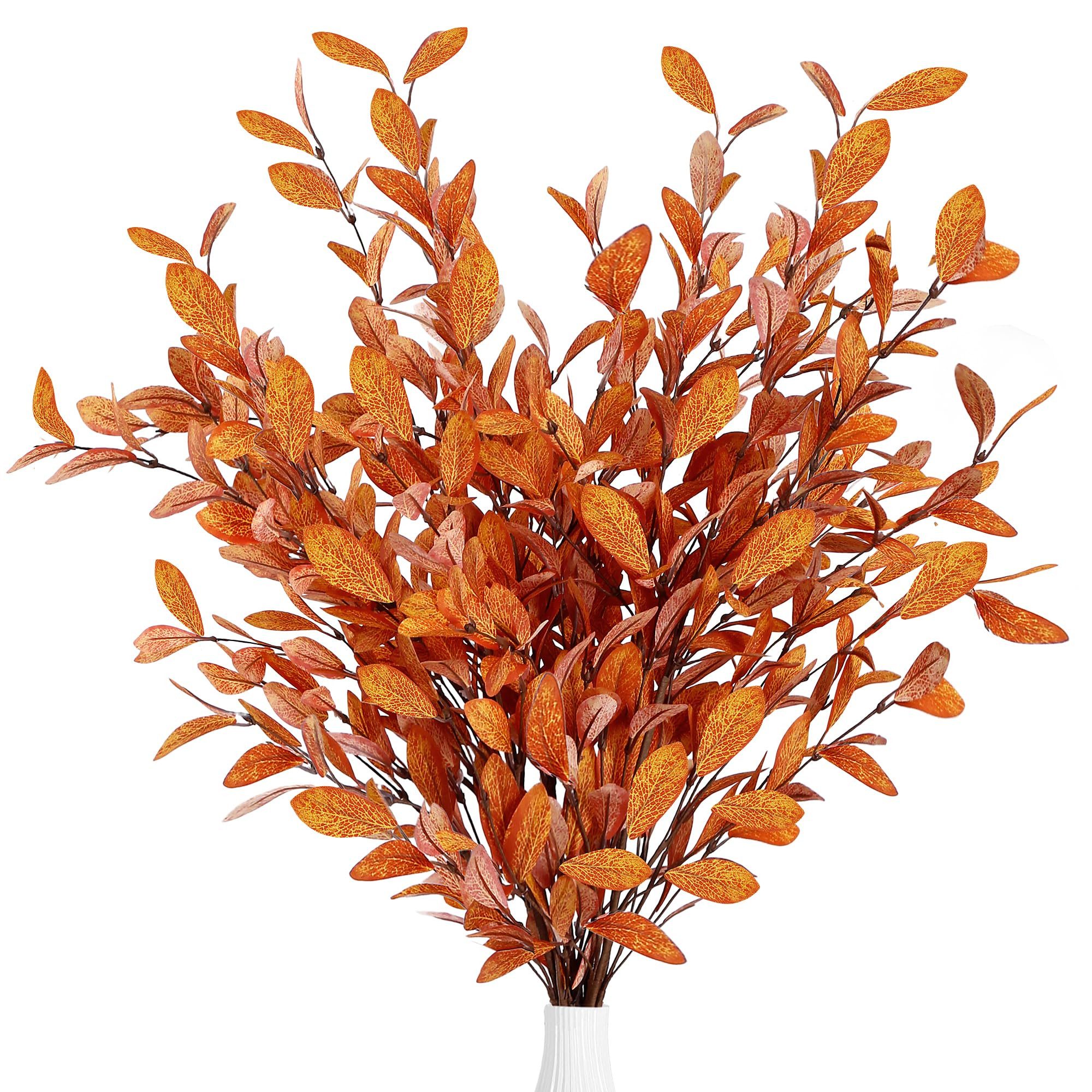 Kunstblumenstrauß 5 Stück künstliche Eukalyptus-Zweige für den Herbst, Herbststrauß, Bomiclss, Kunstblumen wie Echt, Herbstdeko für Außen Innen