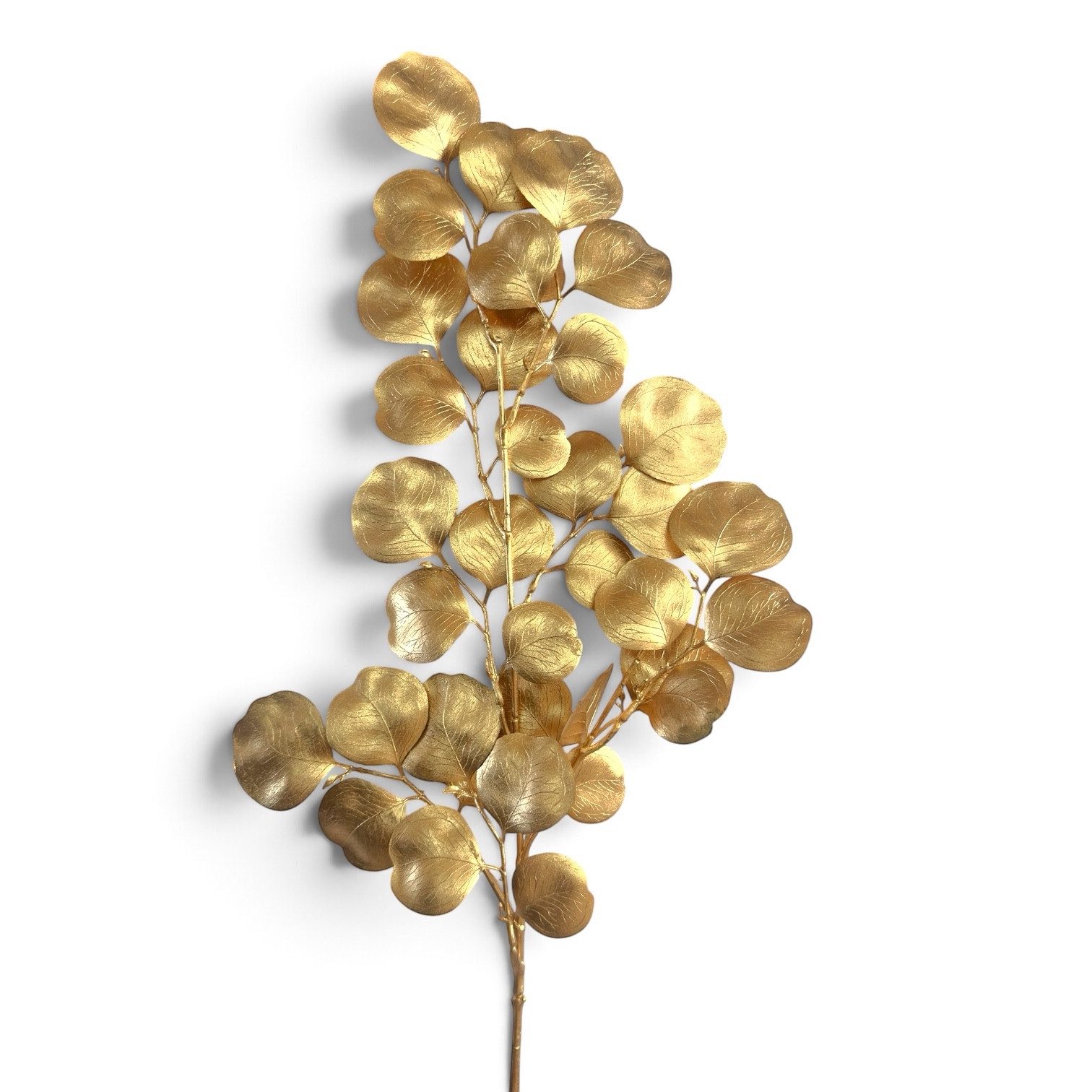 Kunstzweig Künstlicher Eukalyptuszweig 77cm, Kunstpflanze Dekozweig Pflanze Gold, naninoa GmbH, Höhe 77.00 cm