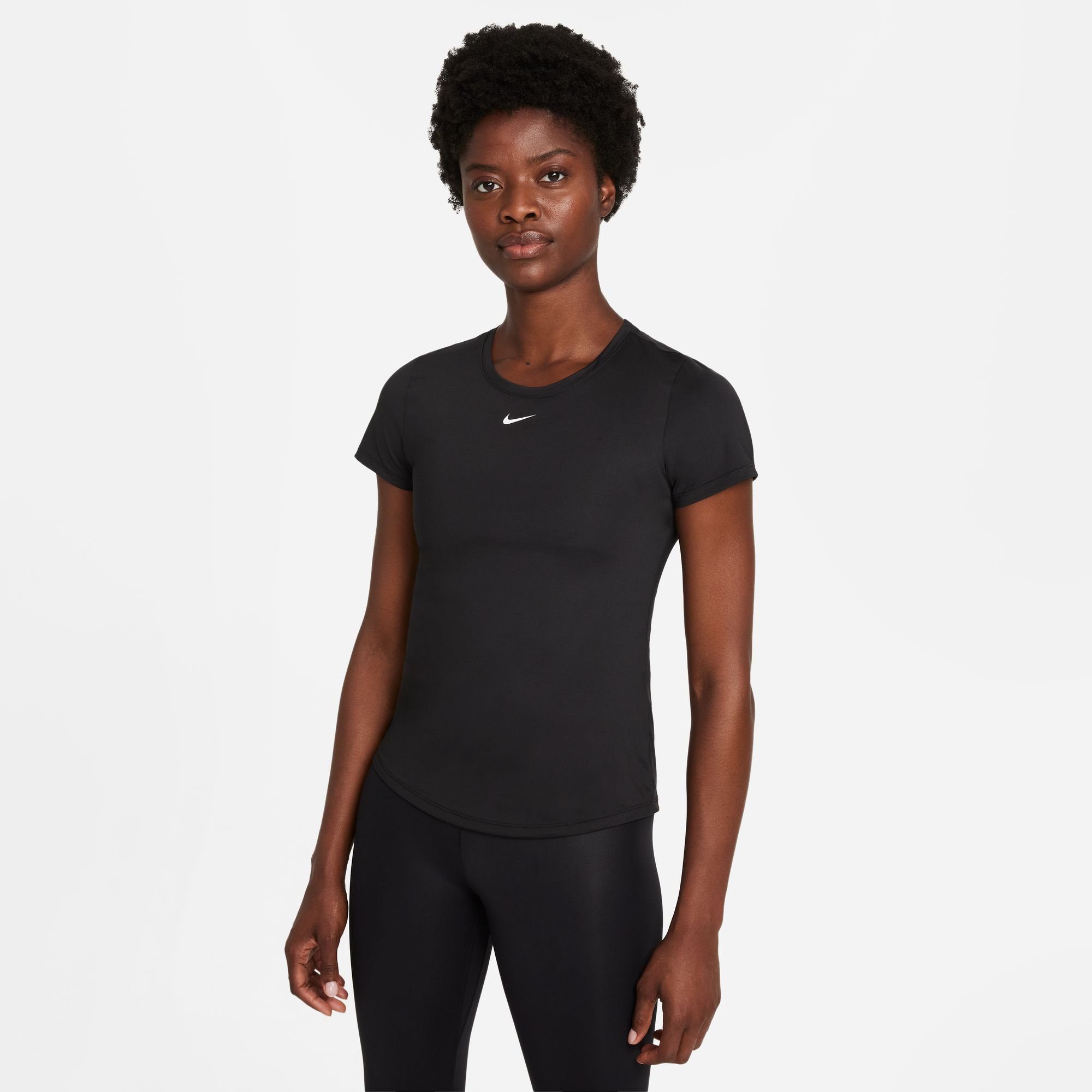 Nike Trainingsshirt DRI-FIT ONE WOMEN'S SLIM FIT SHORT-SLEEVE TOP schwarz | Funktionsshirts