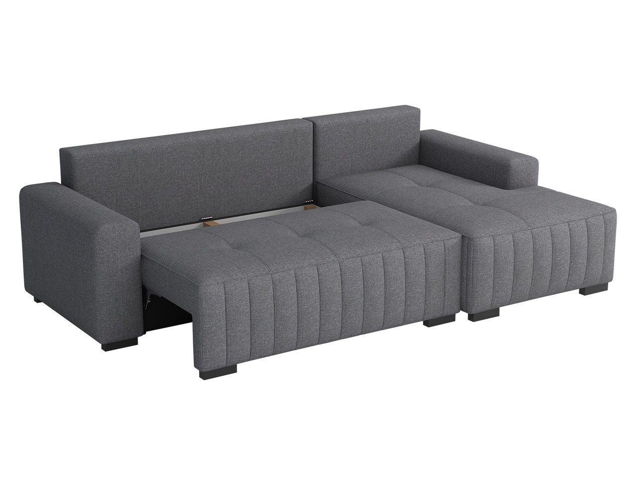 und Sofa für Ecksofa Bettkasten Manila Hugo, Holzfüße, Wohnzimmer, Schlaffunktion, MIRJAN24 05 mit Eckcouch L-Form