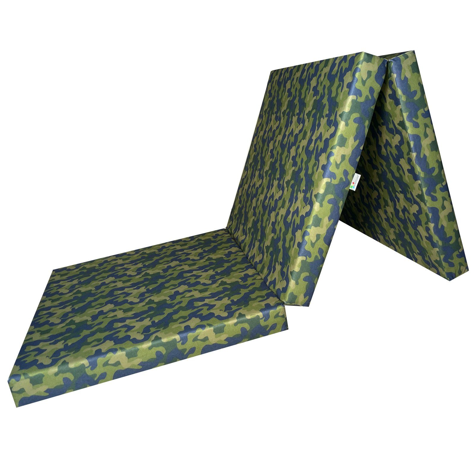 FORTISLINE Blau "CAMO" Gästematratze - M 180x65x7cm, Klappmatratze Klappmatratze