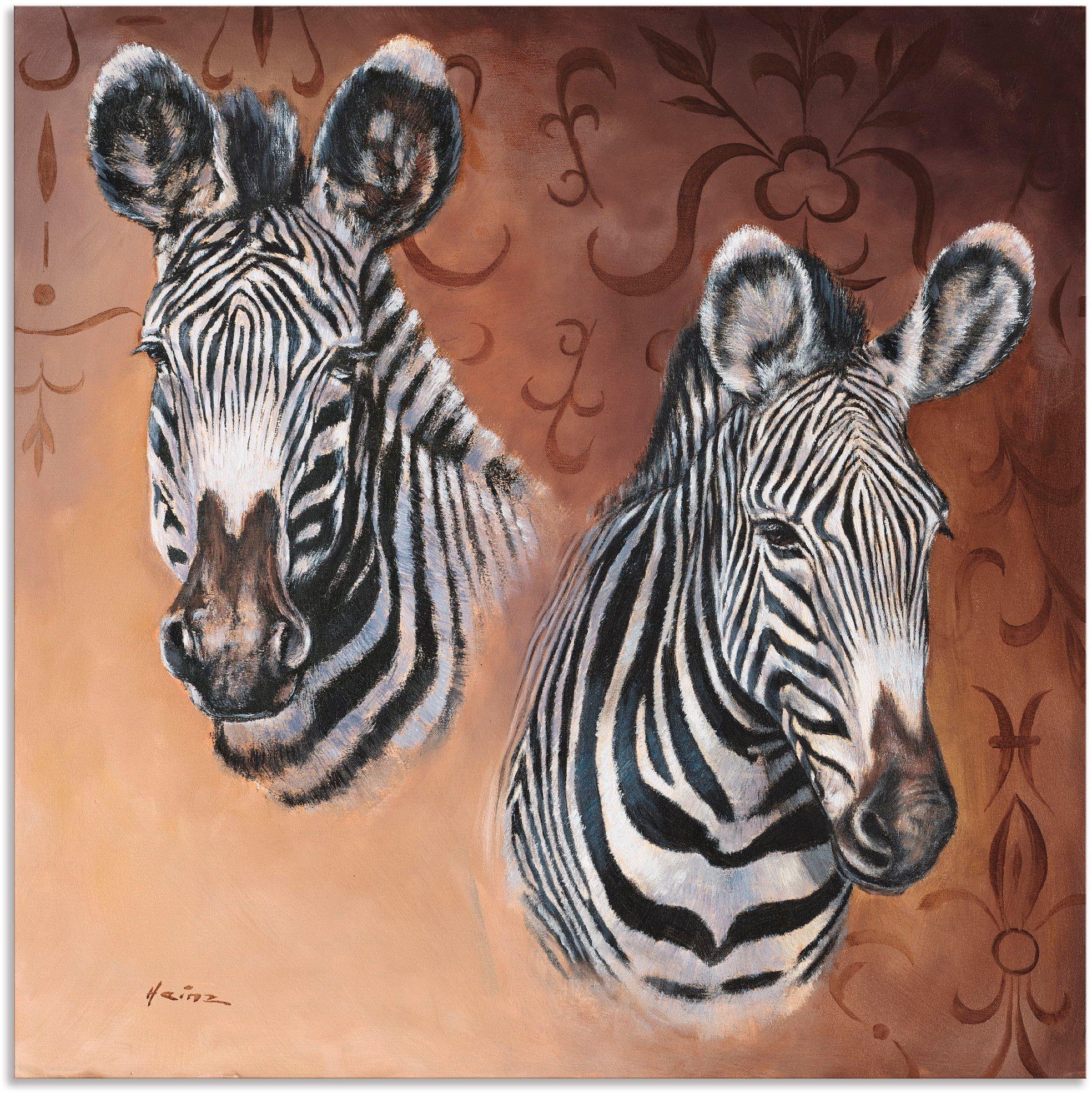 Artland Wandbild Zebra, Wildtiere in Alubild, oder (1 versch. St), als Größen Wandaufkleber Poster Leinwandbild