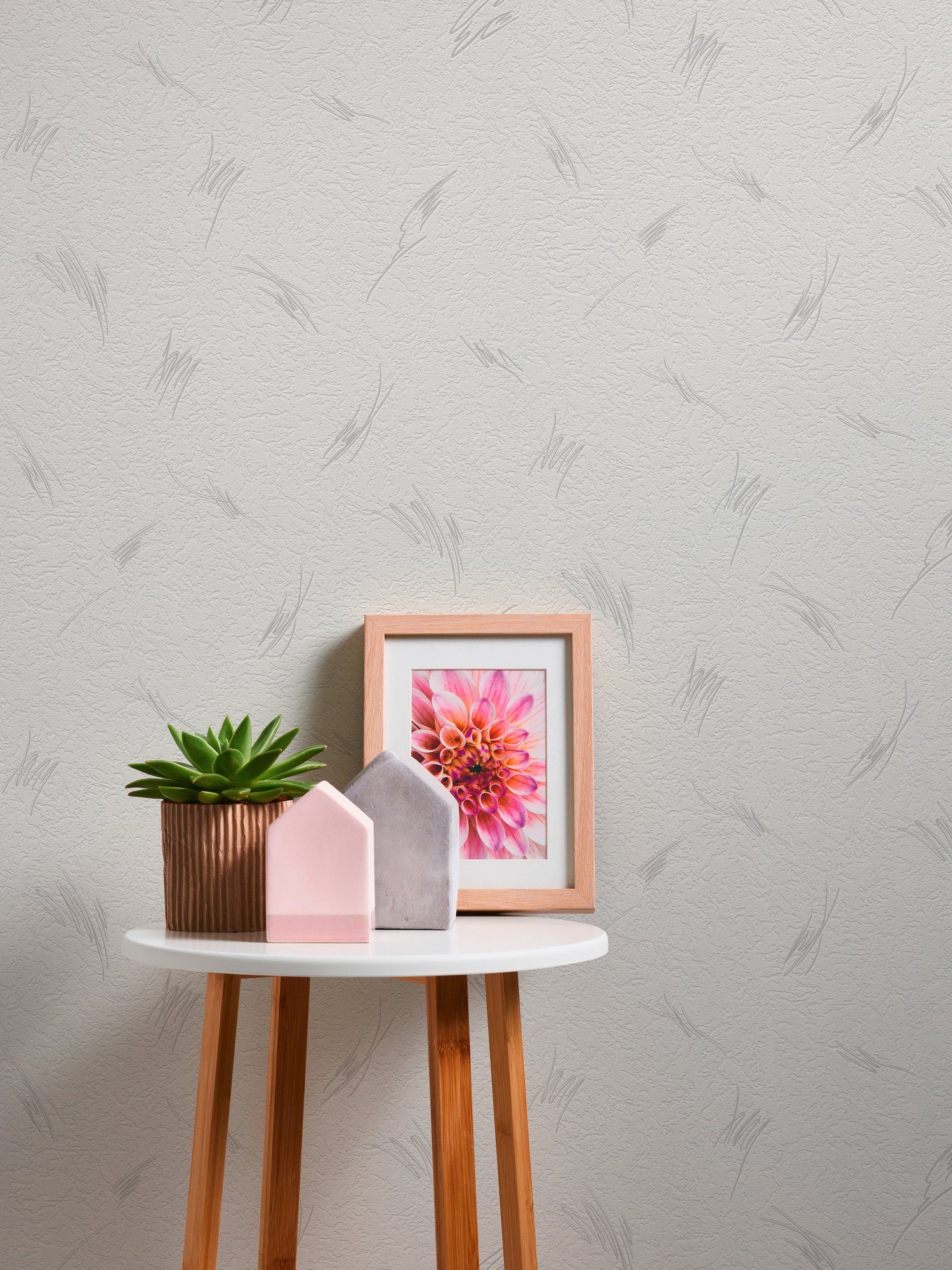 Bricoflor Uni Papiertapete Weiß Grau Helle Papier Tapete Schlicht mit Muste günstig online kaufen