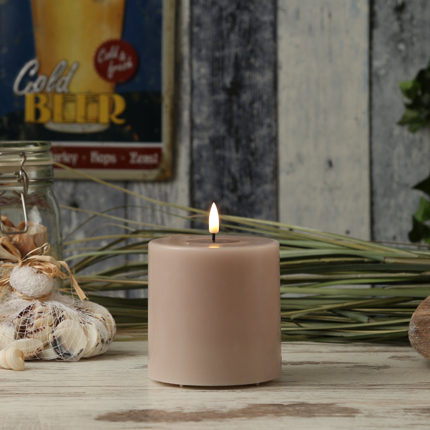 Deluxe Homeart LED-Kerze LED Kerze Mia Echtwachs 3D Flamme flackernd H: 10c günstig online kaufen