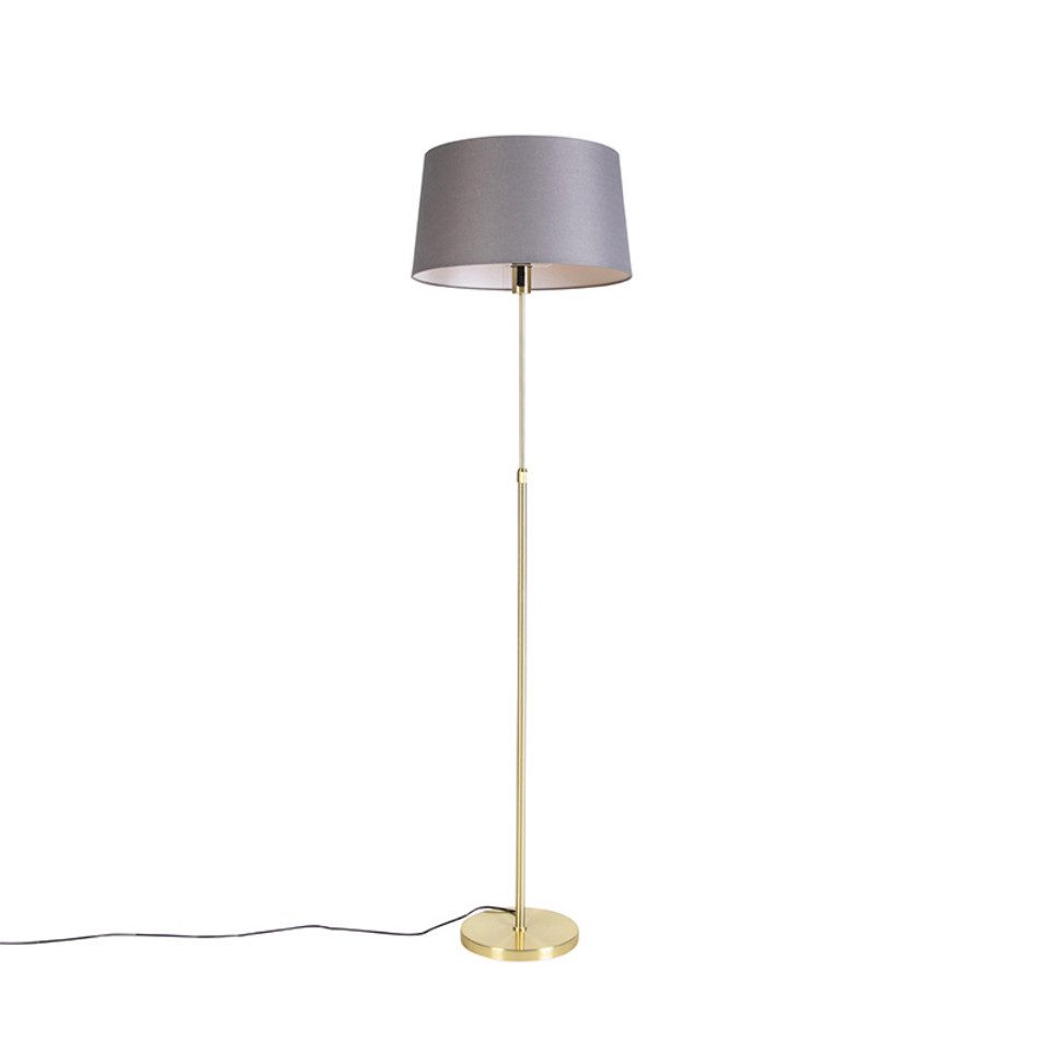 Qazqa Stehlampe Parte fl, ohne Leuchtmittel, Warmweiß, QAZQA Stehlampe, e27, Grau, Stahl, Modern
