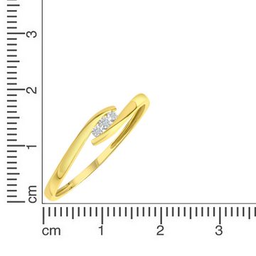 Diamonds by Ellen K. Fingerring 375 Gelbgold mit Diamant
