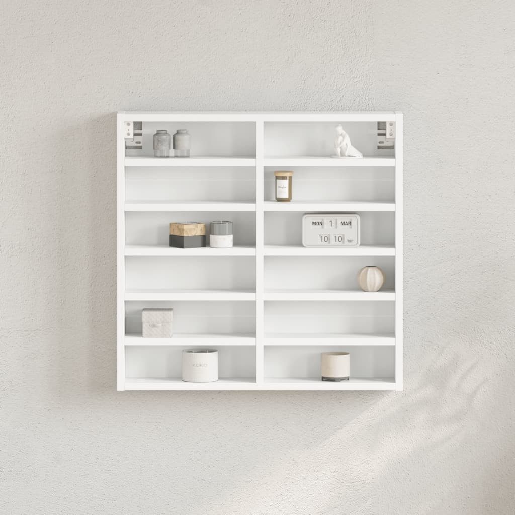 vidaXL Regal Vitrinenschrank Weiß 60x8,5x58 cm Holzwerkstoff, 1-tlg.