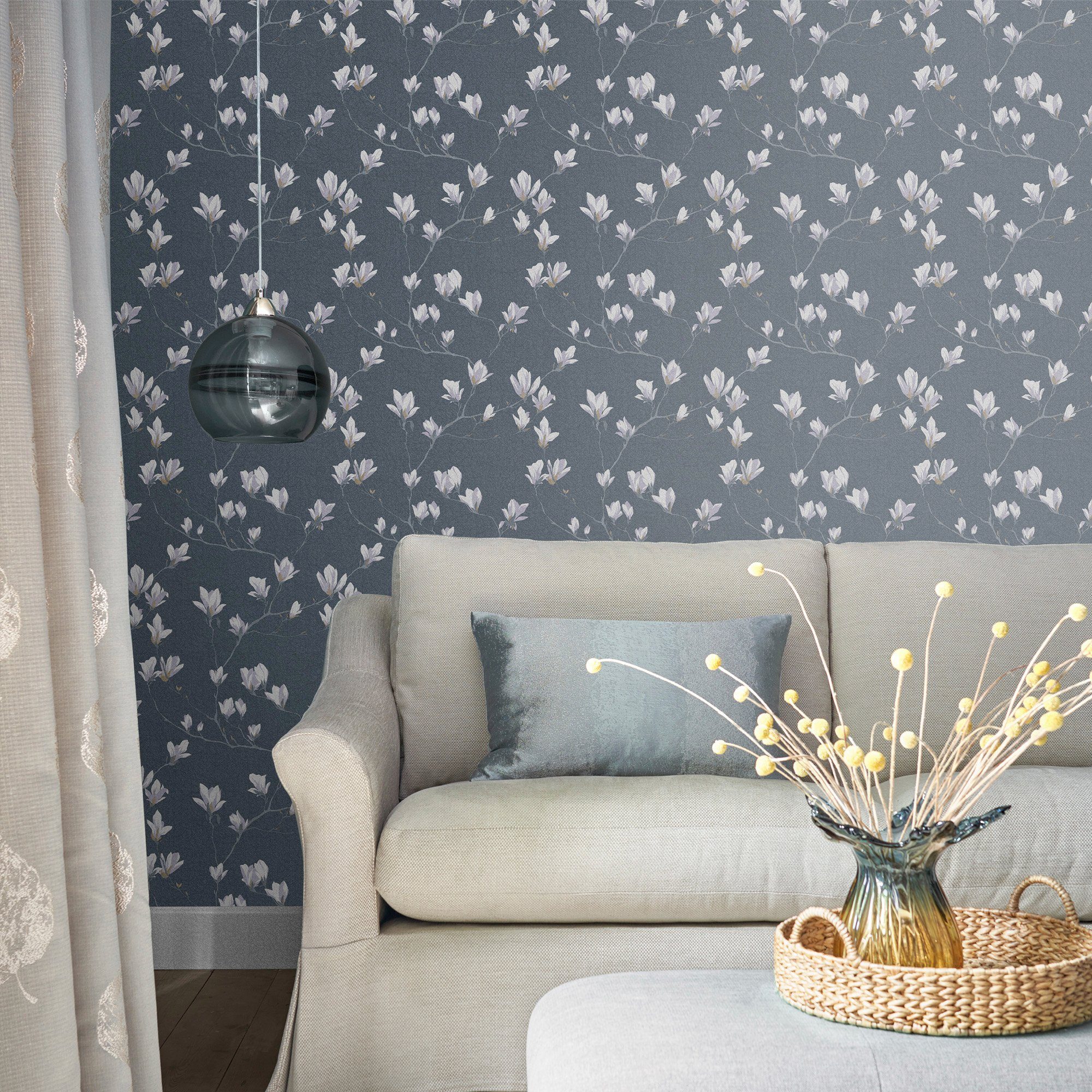 Laura Ashley Vliestapete Magnolia Grove Dusky Seaspray 10,05 x 0,52 m günstig online kaufen