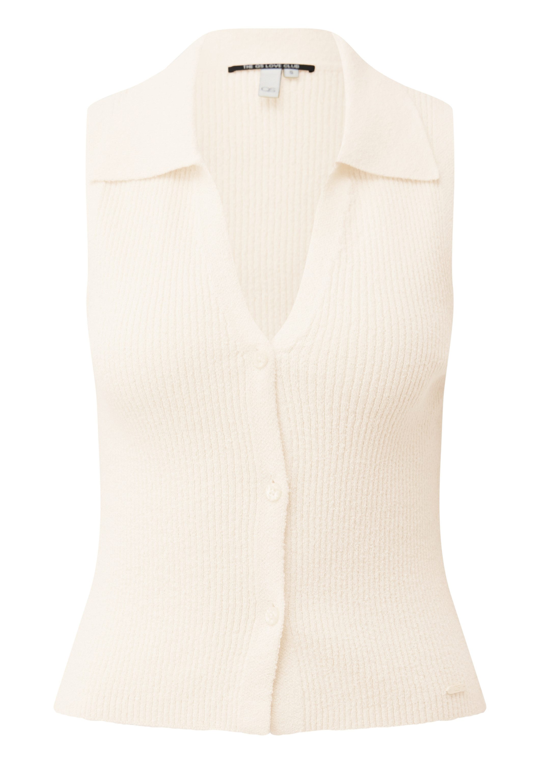QS Funktionsweste Strickpullunder Stricktop mit Polokragen