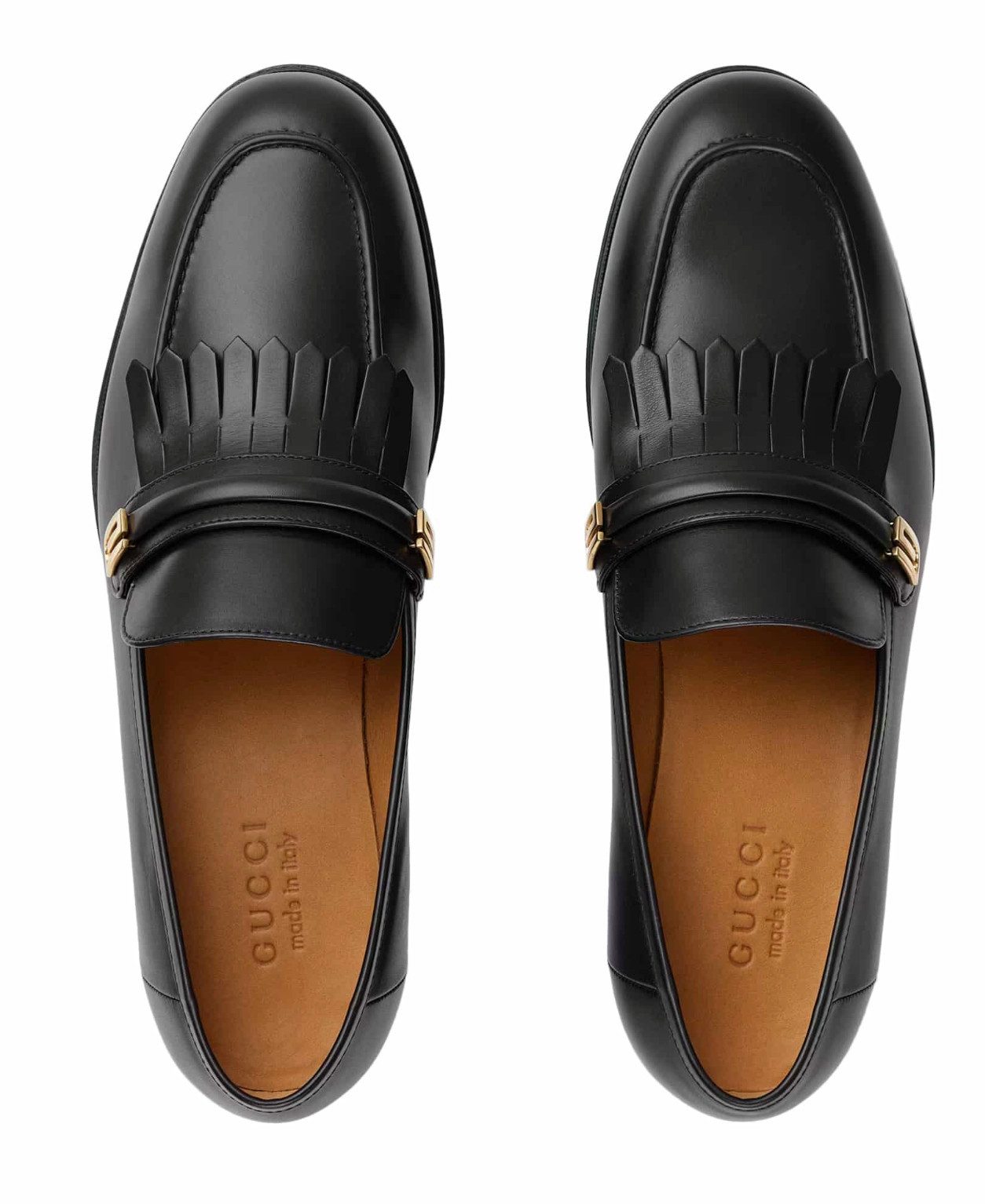 GUCCI Обувь Loafers Mirrored G Gold Waxed Slippers Mokassin Loafer Spiegelnden G-Logos und der dekorativen Fransenverzierung.