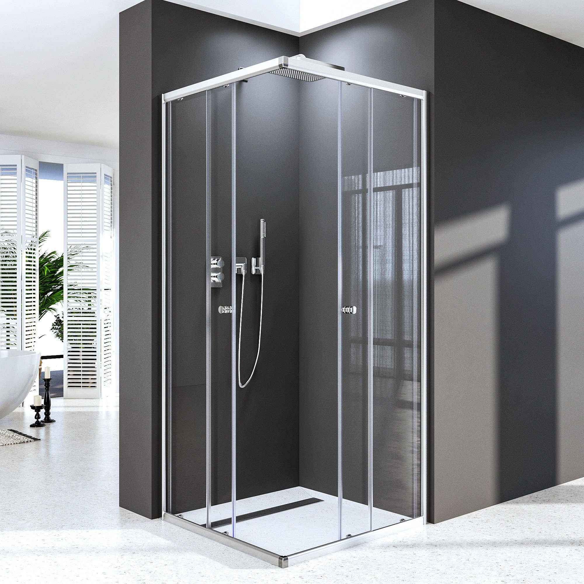 Boromal Eckdusche Duschkabine 80x80 Schiebetür Eckeinstieg günstig online kaufen