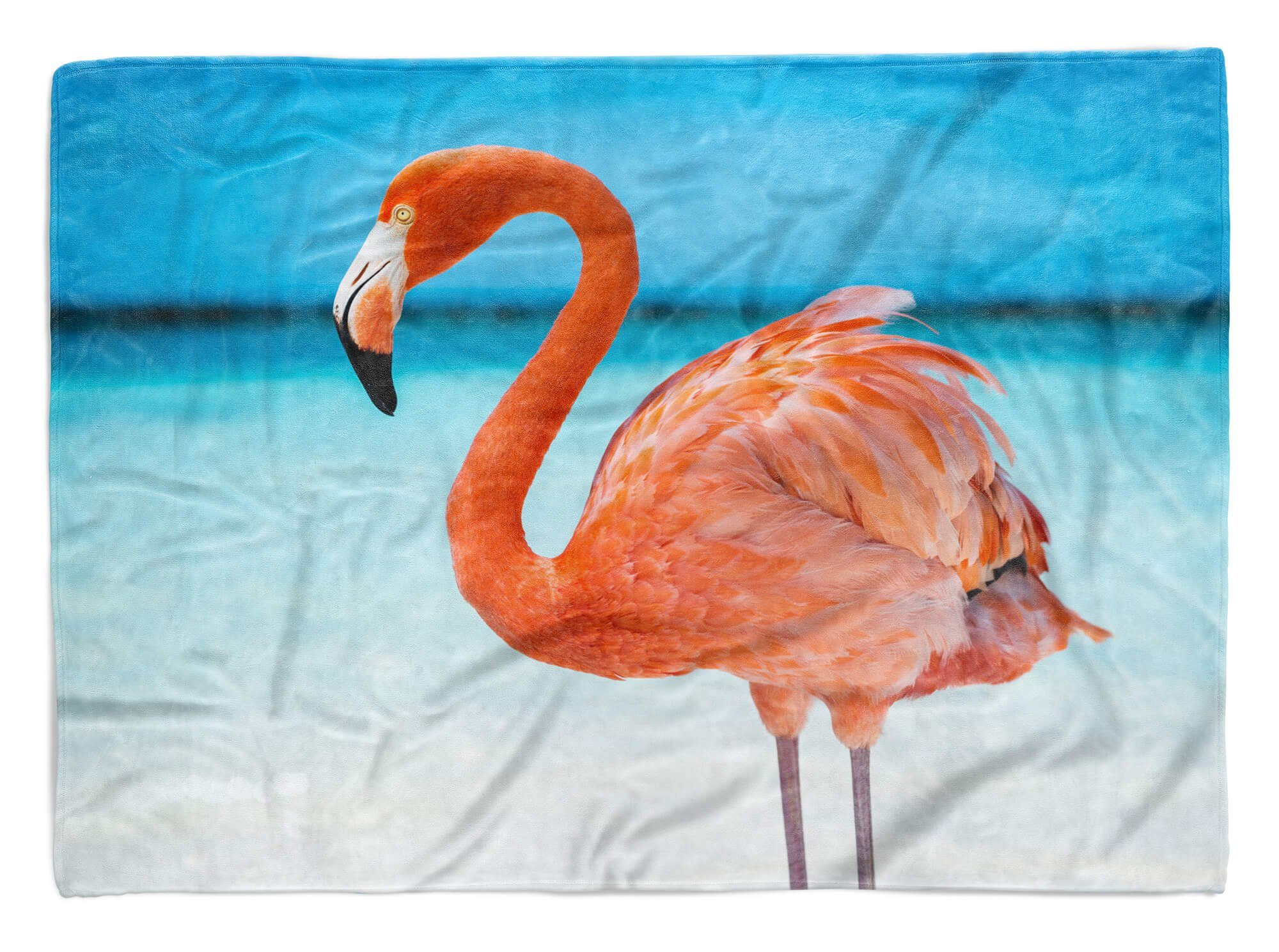 (1-St), Art Saunatuch Baumwolle-Polyester-Mix Sonn, Sinus Strandhandtuch Kuscheldecke Handtuch mit Tiermotiv Meer Handtuch Flamingo Handtücher