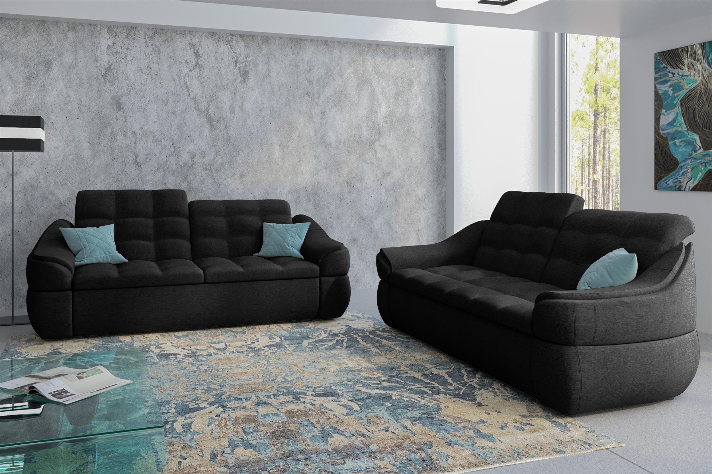 Polstergarnitur 2x2-Sitzer Modern bestehend Design, aus Europa (2-tlg), in Stylefy made Alisa, Sofa, (Set