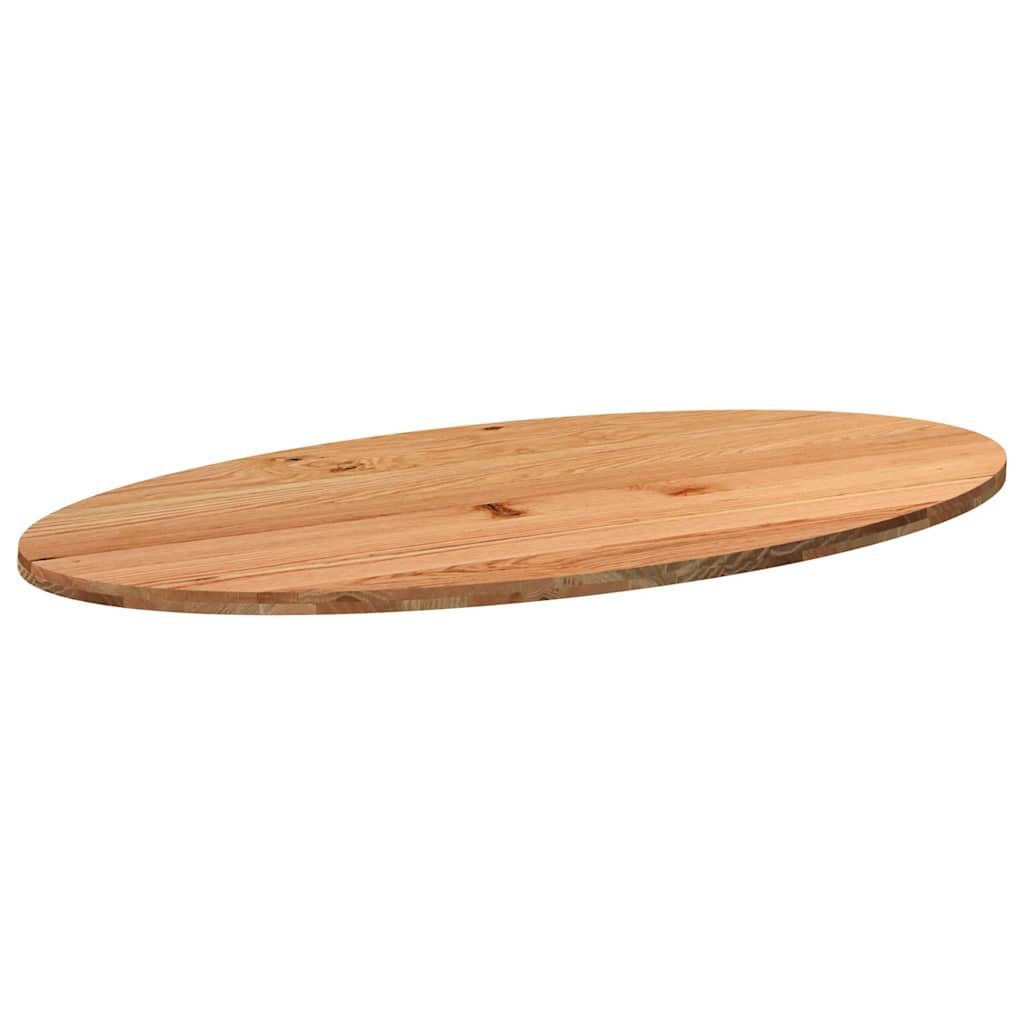 vidaXL Tischplatte Tischplatte Hellbraun 200x100x4 cm Massivholz Eiche Oval (1 St)