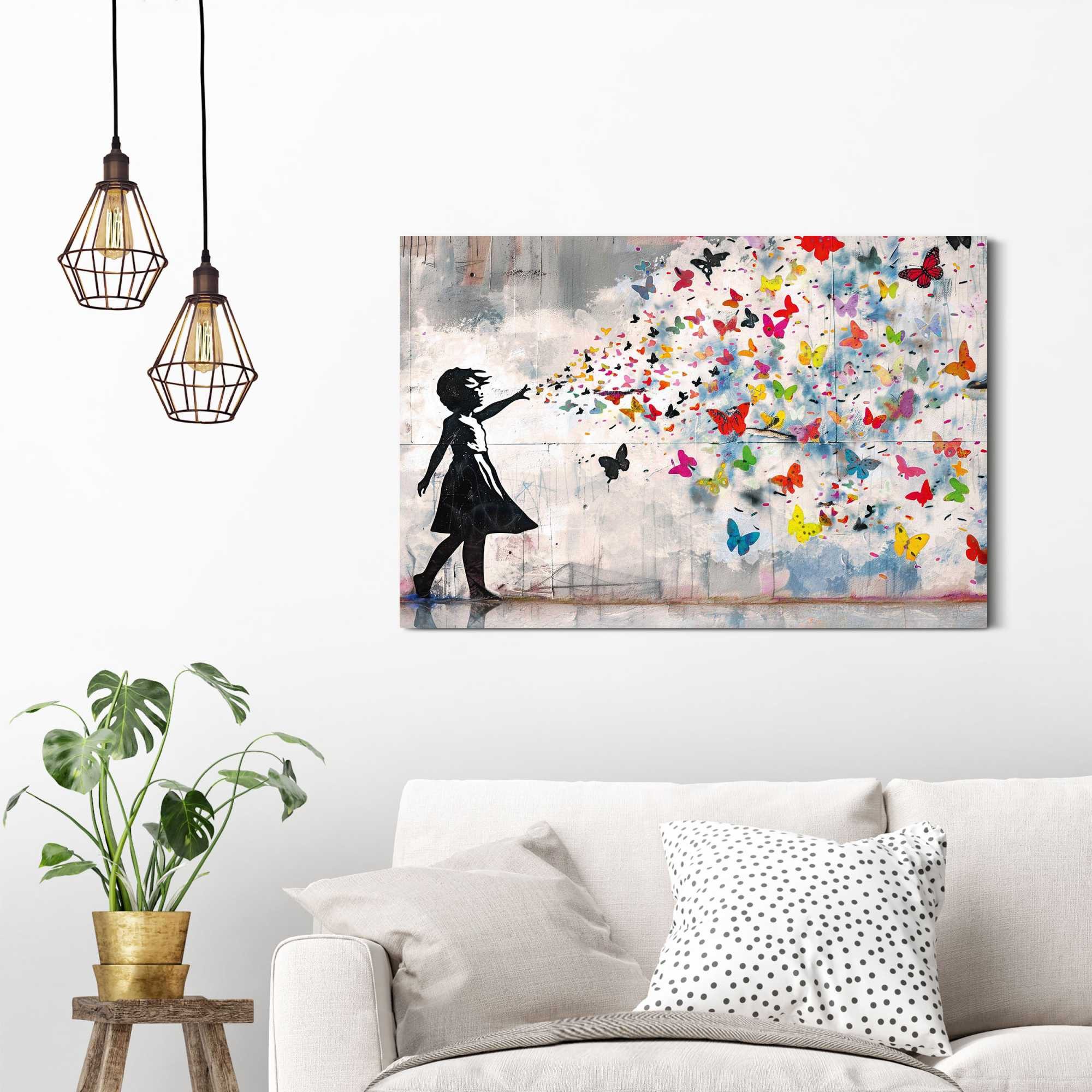 Reinders! Deco-Panel Streetart-Schmetterlinge, Teenager Zimmer - Mehrfarbig - MDF - Street Art - 90x60 cm