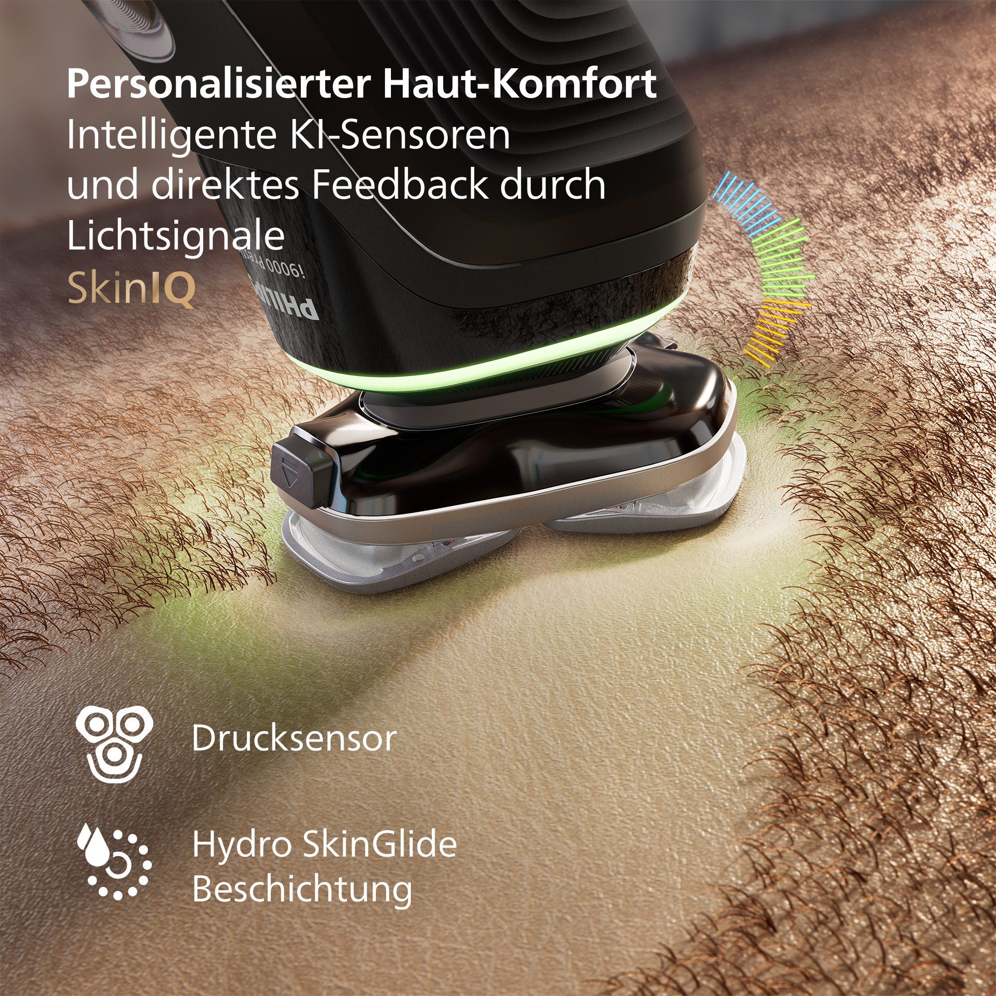 Philips Elektrorasierer Series i9000 Prestige XP9200/30, integrierter Präzisionstrimmer, mit SkinIQ Technologie, inkl. Ladestand, Reiseetui – Bild 4 von 5