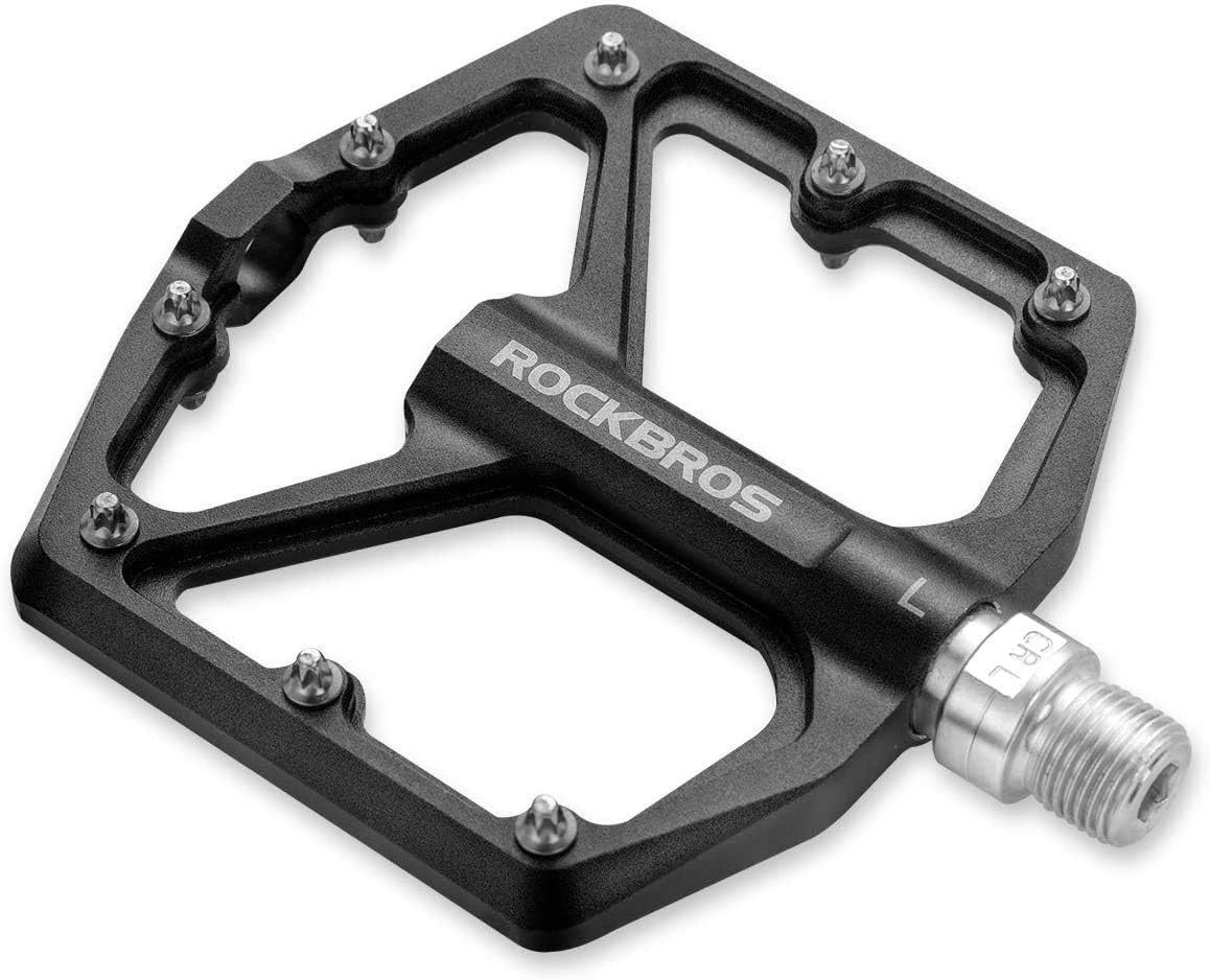 ROCKBROS Fahrradpedale Rennrad Pedale Aluminium Plattform Pedale 9/16 Zoll (Ultraleicht Antirutsch Fahrrad Pedale für MTB E-Bike Stadtrad)