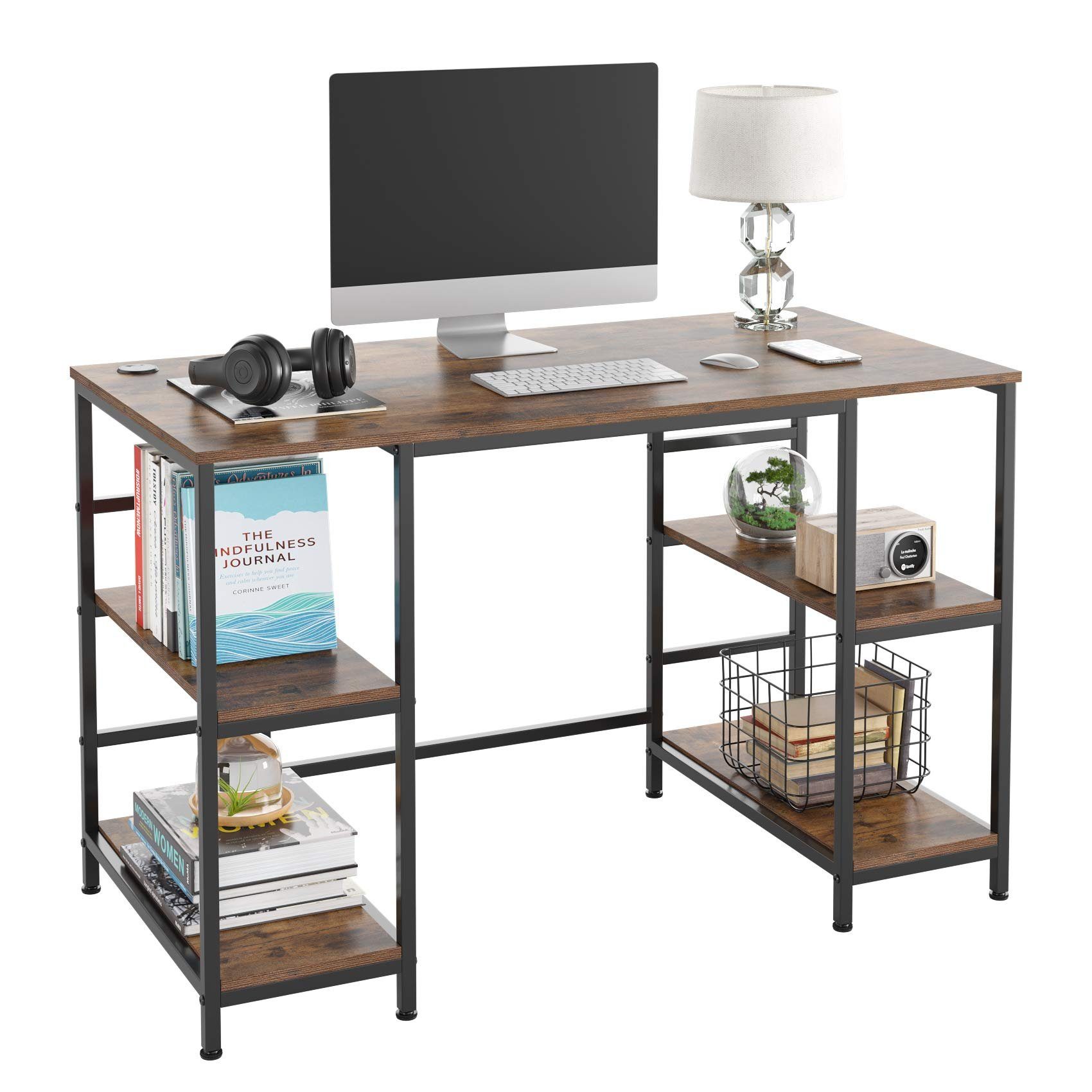 Homfa Schreibtisch (Computertisch PC-Tisch Bürotisch), mit 4 Ablagen,  Breite 120 cm online kaufen | OTTO