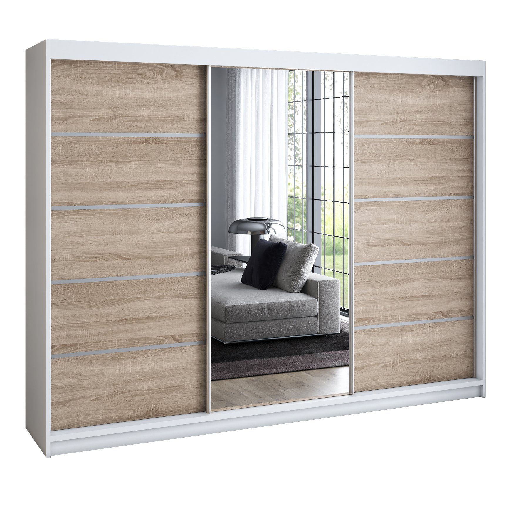 A&J MöbelLand GmbH Schiebetürenschrank VILANO 1 mit 4 Schubladen und Spiege günstig online kaufen