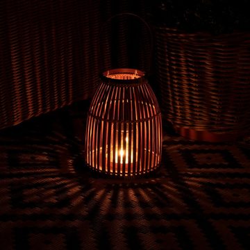 BOURGH Laterne RIPOSTO Bambus Windlicht / Kerzenhalter mit Glaseinsatz - Dekoration