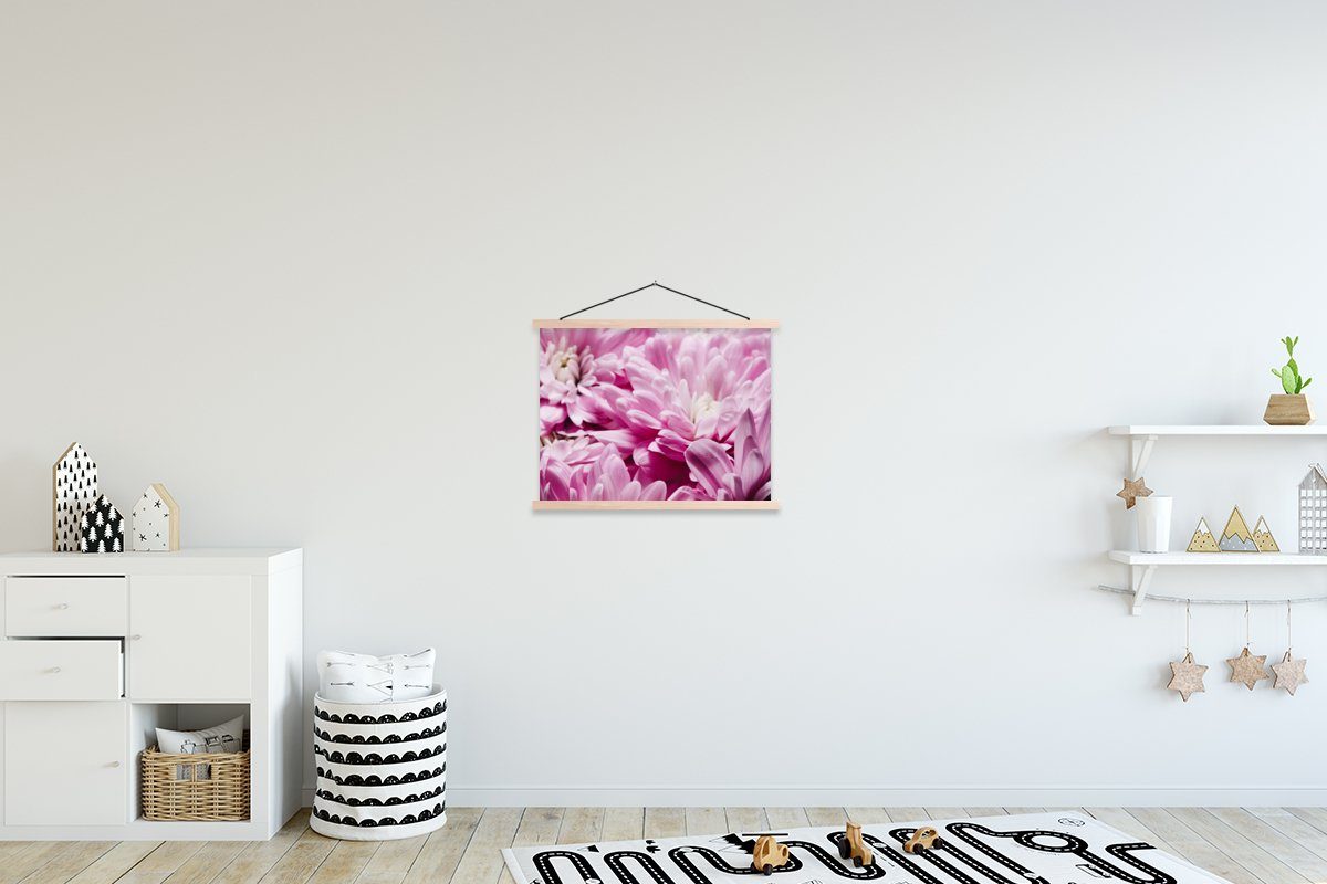 MuchoWow Poster Blumen - Rosa - Natur, (1 St), Posterleiste, Textilposter für Wohnzimmer, Bilderleiste, Magnetisch