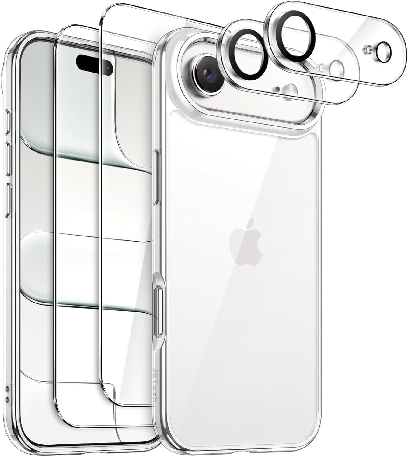 MORRENT Handyhülle 5in1 Hülle + 2x Panzerglas für iPhone 17 Air Kamera Schutz Case, 5 in 1 set