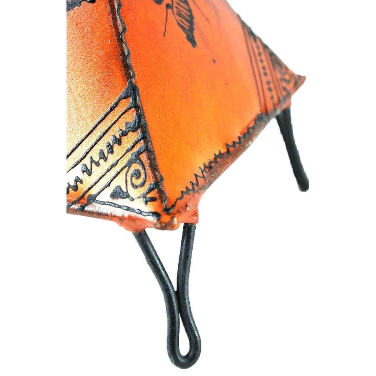 Pyramide Orange Orient ohne Lederlampe 35-38 SIMANDRA Stehlampe Leuchtmittel cm, marokkanische