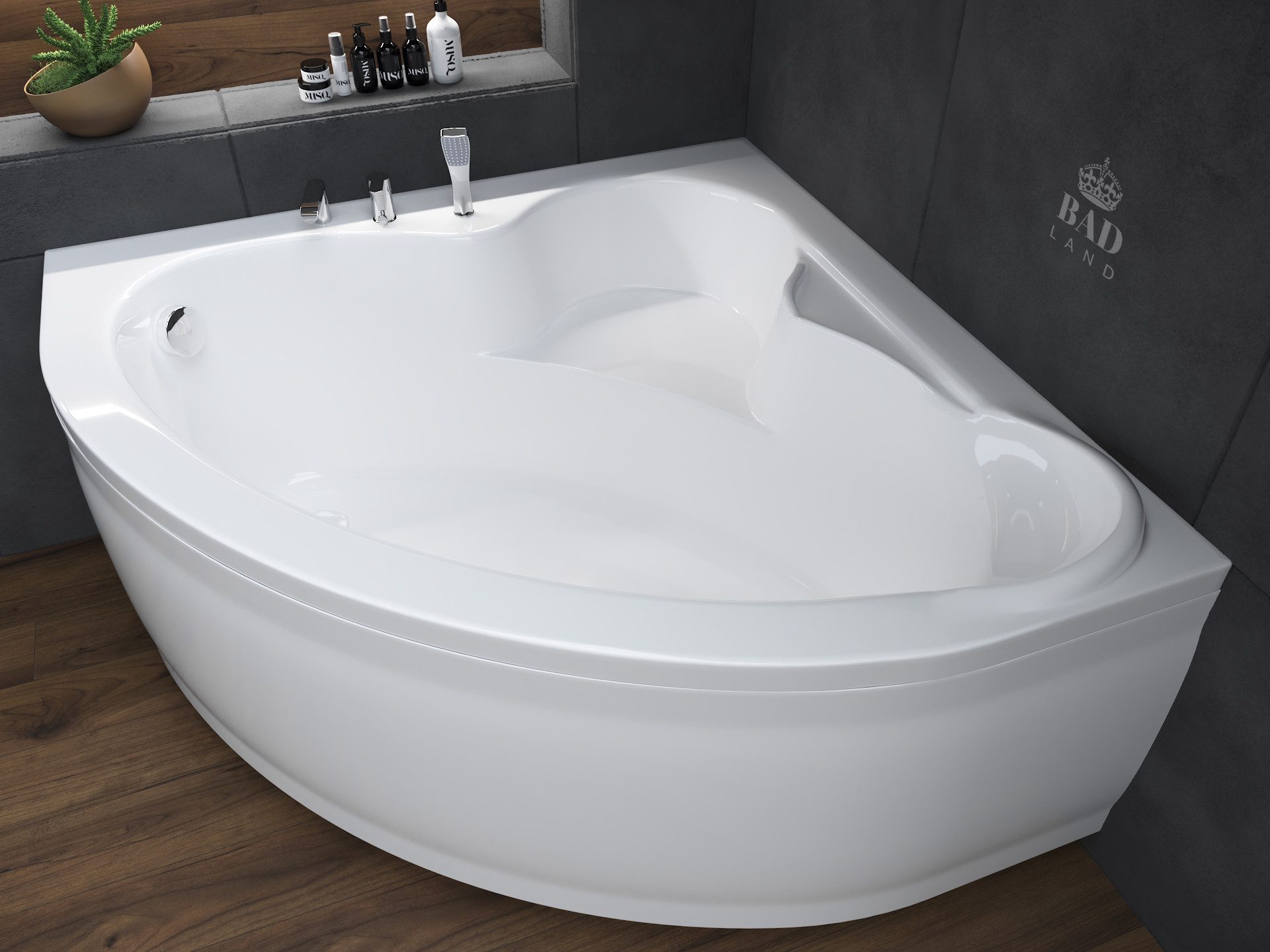 KOLMAN Badewanne Eckbadewanne Standard 130x130, Ablaufgarnitur günstig online kaufen