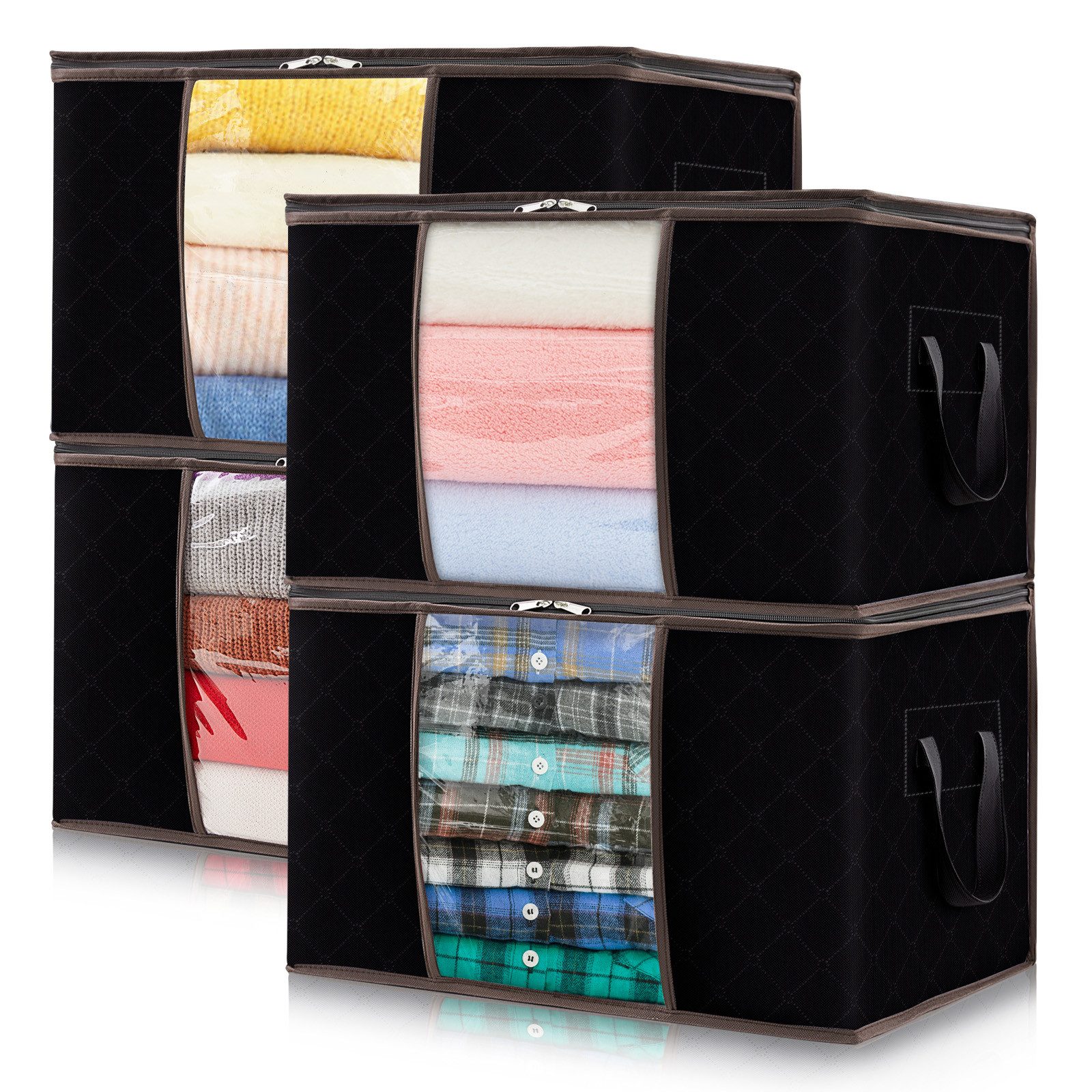 Lifewit Kleiderschutzhülle 50L Хранилищаstasche Kleidung, Ящики Хранилища mit Deckel (4 St)