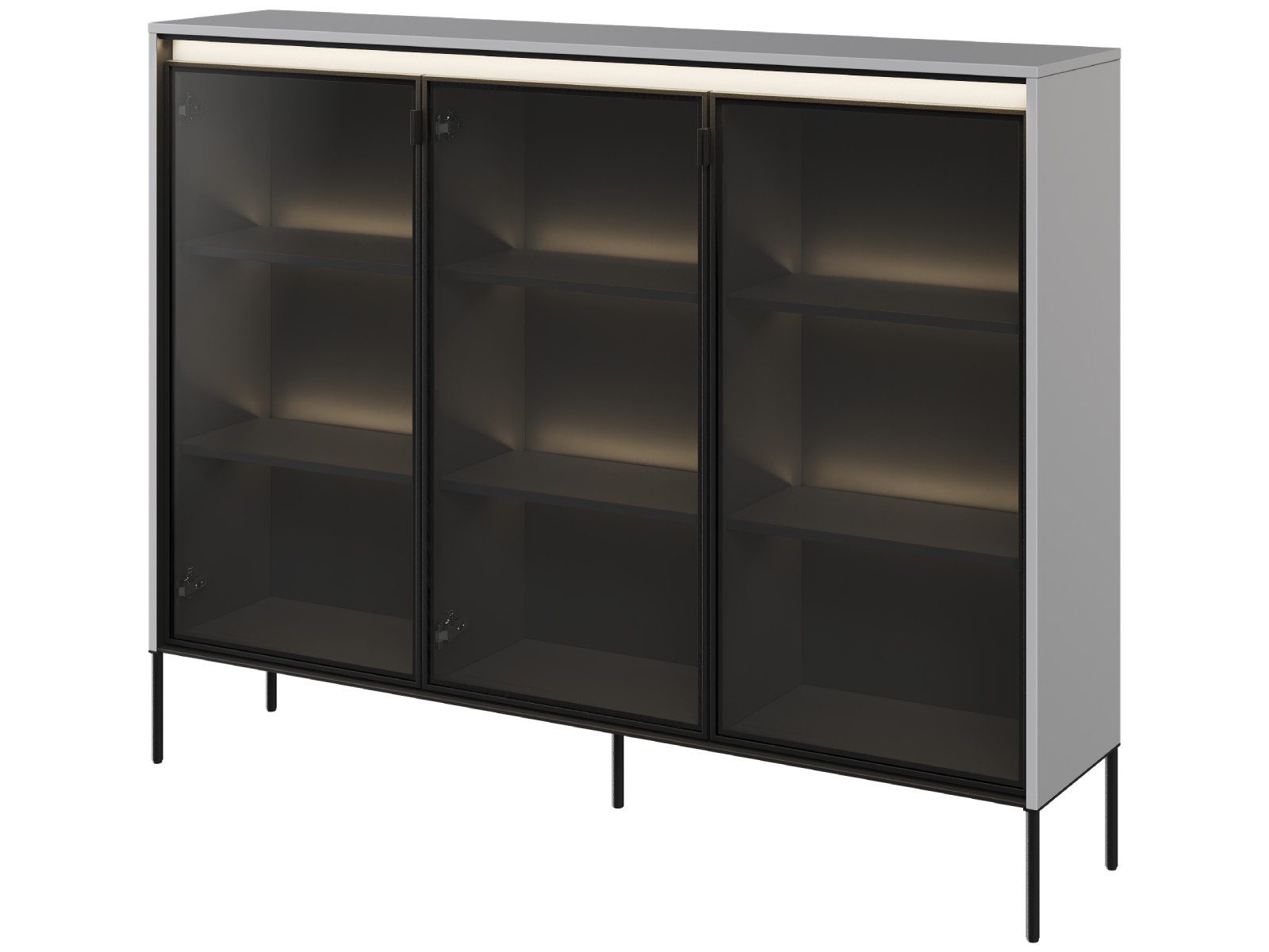 yourhouse24 Vitrine TREND TR-08 Modernes Design mit Rillenfront, Metallgestell