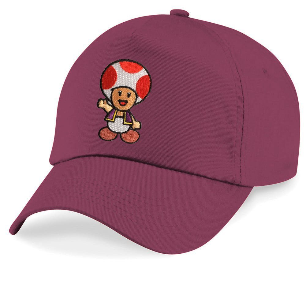 Burgund Super Patch Nintendo Toad Baseball Brownie Toad Size & Blondie Mario Cap Kinder Stick One