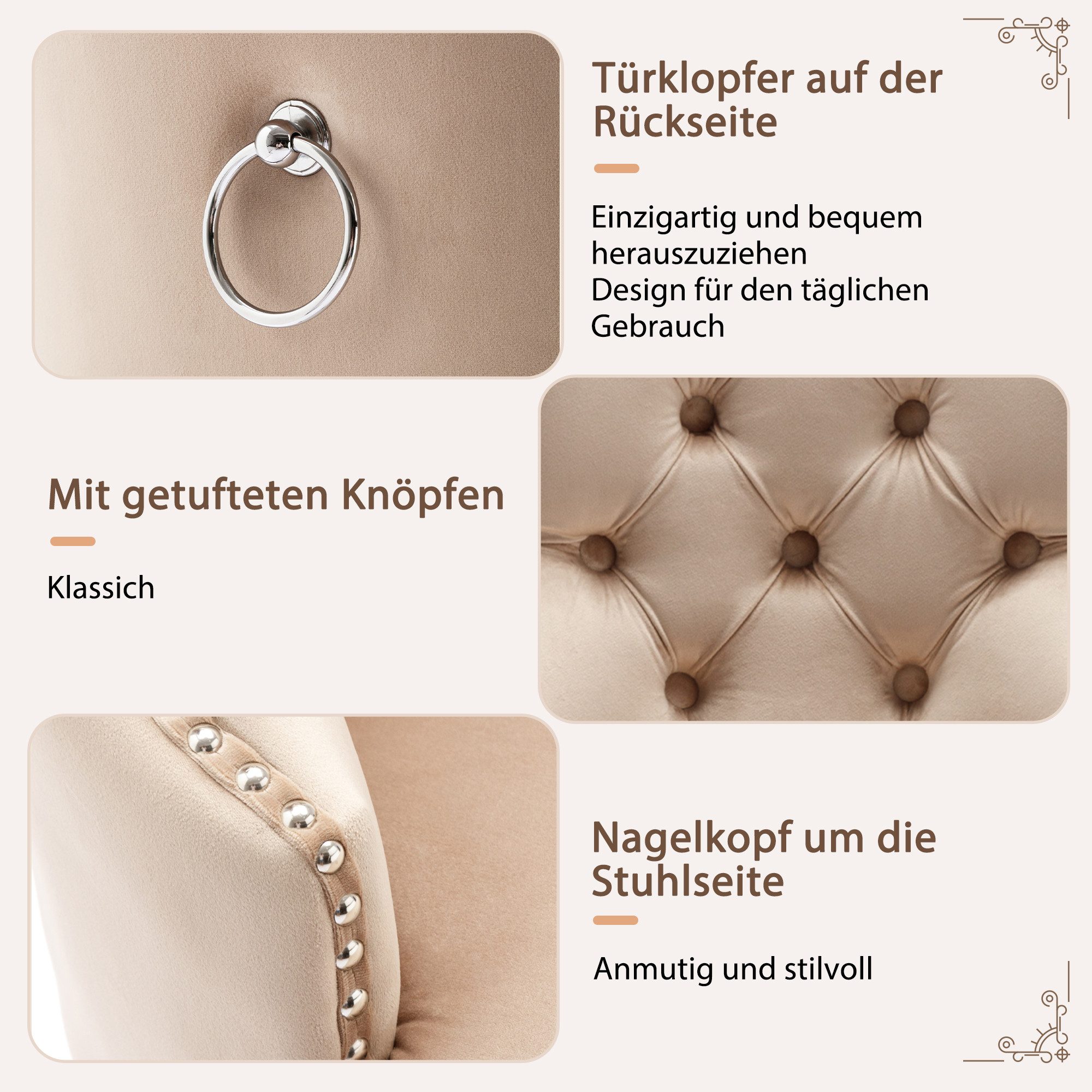 Tongtong Esszimmerstuhl Küchenstuhl, Wohnzimmerstuhl, Beinen aus günstig online kaufen