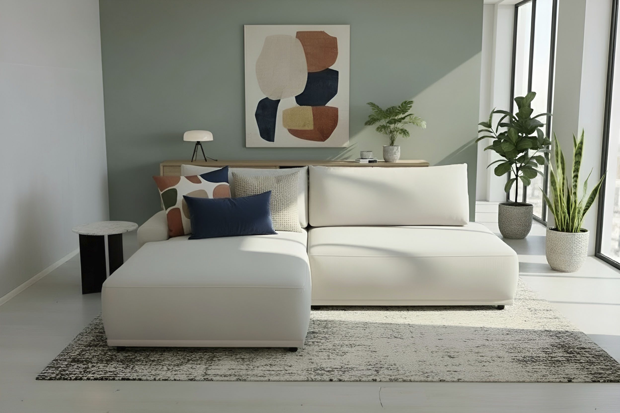 TRENDMANUFAKTUR Ecksofa Fordon II, Schlafsofa mit Bettkasten, Couch in L-Form, Breite 250 cm, in Struktur LUMOS, 3D-Effekt, sandgrau, Armlehne links