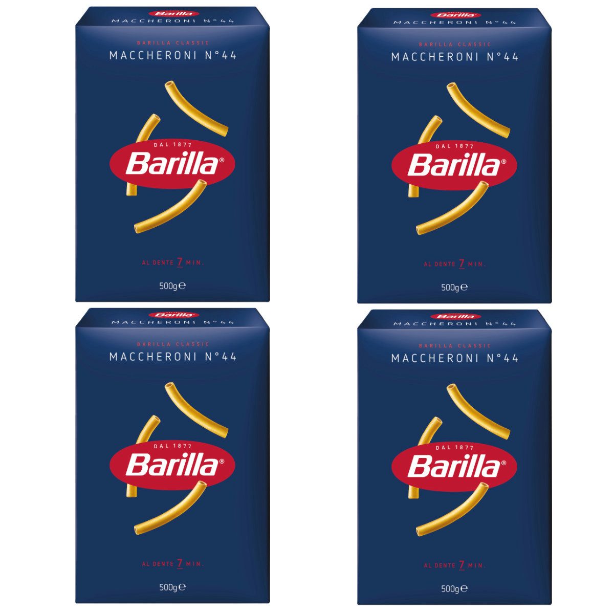 Barilla Nudeln, Barilla Nudeln Maccheroni Nummer 44 Hartweizennudeln 4er Pack