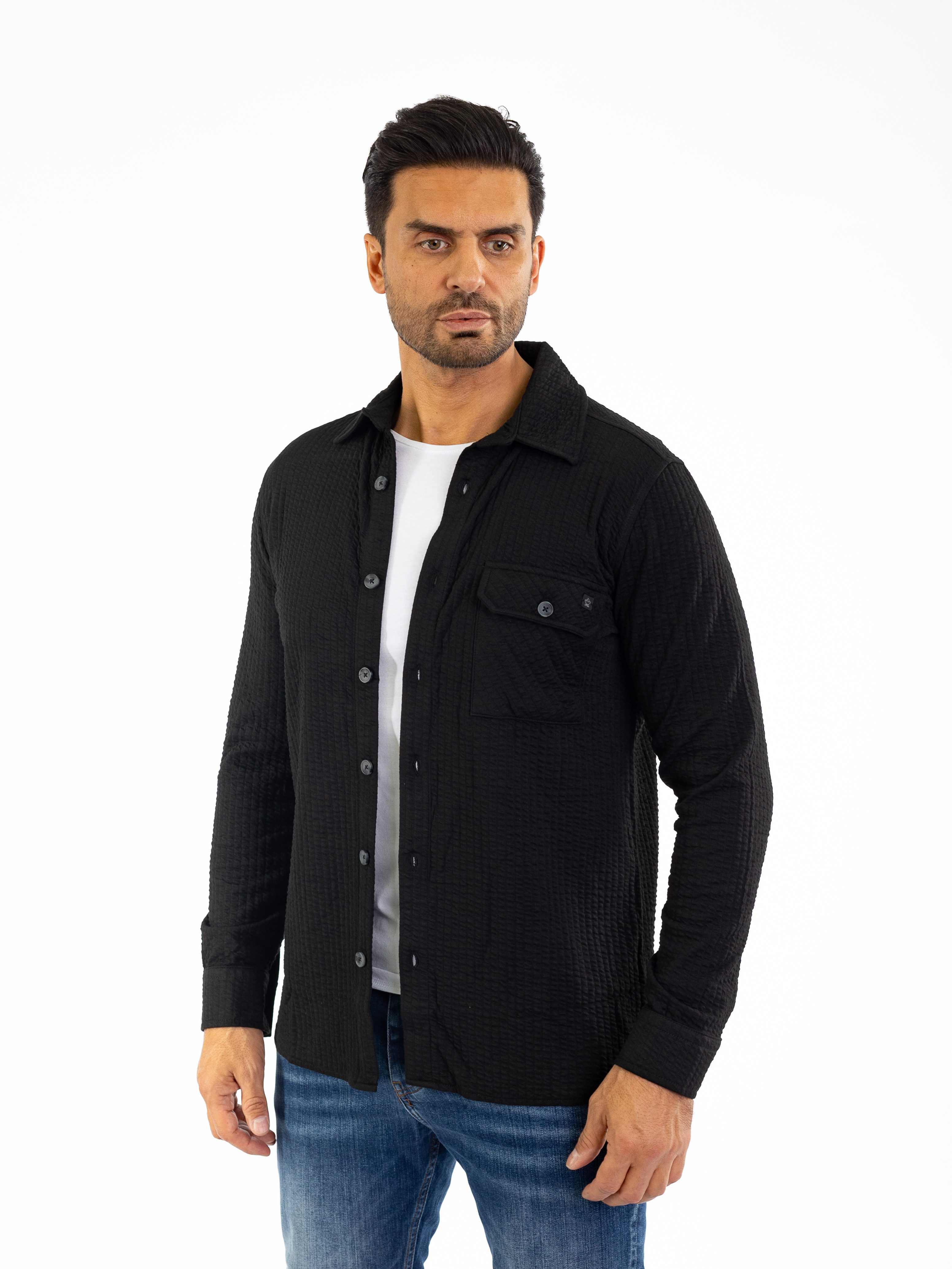 Denim Distriqt Langarmhemd Lässiges Herren Überhemd mit hohem Strechanteil günstig online kaufen