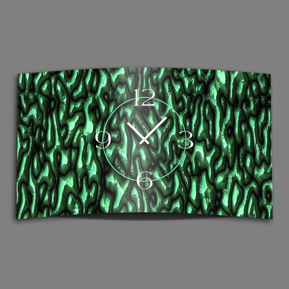 Designer Alu-Dibond) geschmolzenes Wanduhr (Einzigartige 4mm grün Glas Wanduhr Gestein Wanduhren modernes 3D-Optik dixtime aus