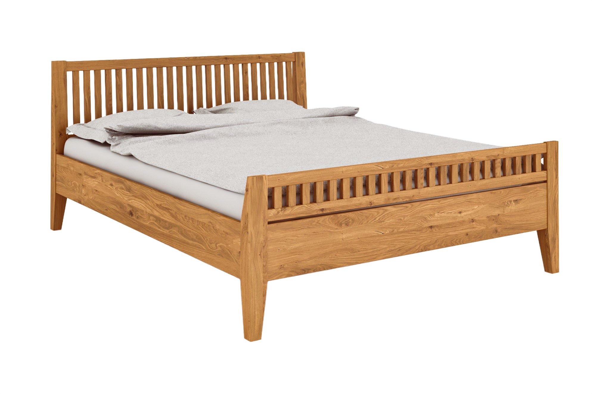 byoak Bett ODYS 180 x 200 aus Massivholz, mit Holzkopfteil, Naturgeölt