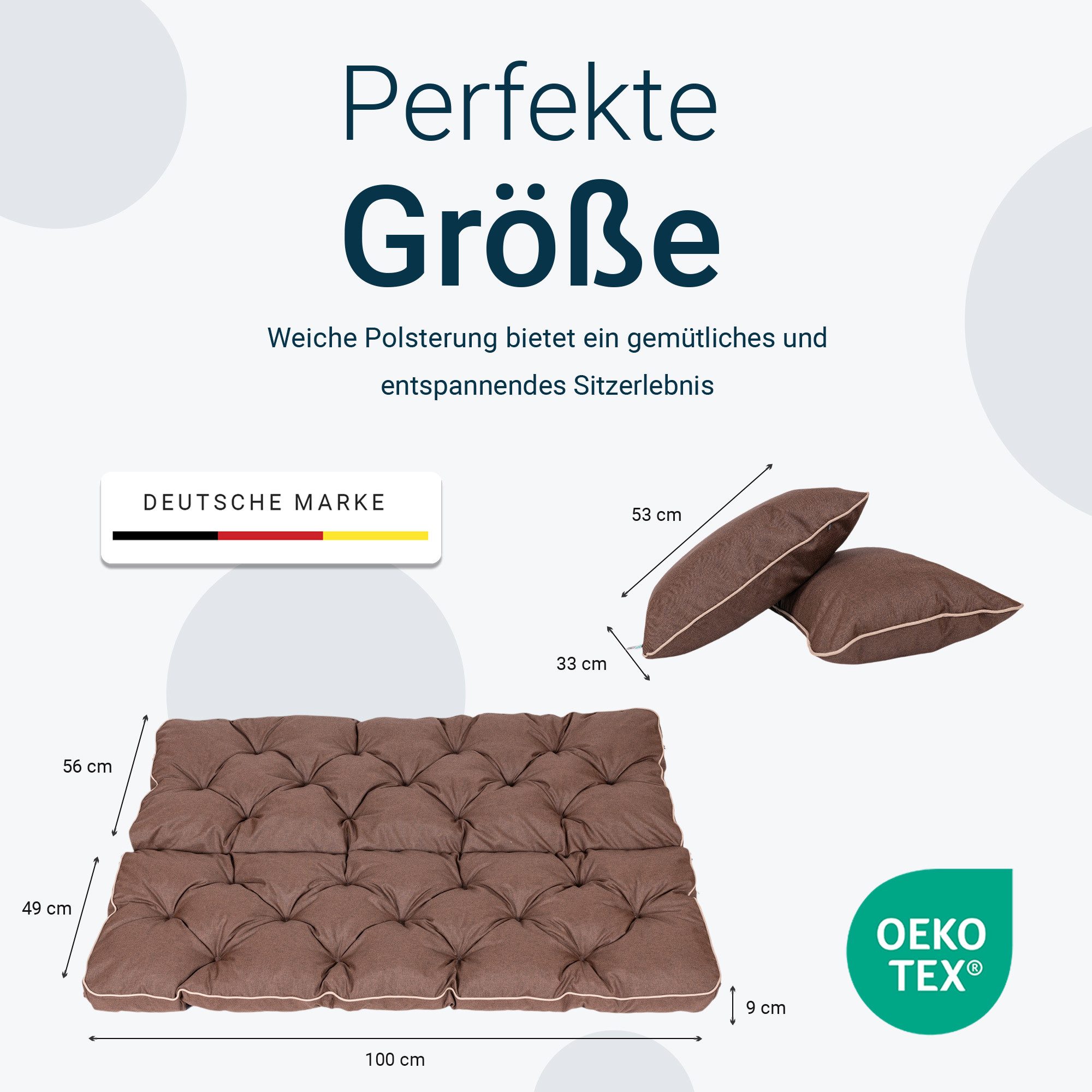 TexDeko Auflagekissen ECO-LEN Gartenbankauflage für Hollywoodschaukel günstig online kaufen