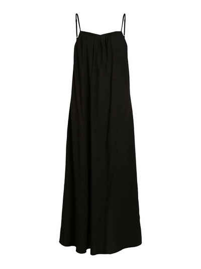 Vila Shirtkleid Maxi Kleid Spaghetti Träger Dress mit Rückenausschnitt VIANIKA (lang) 5737 in Schwarz