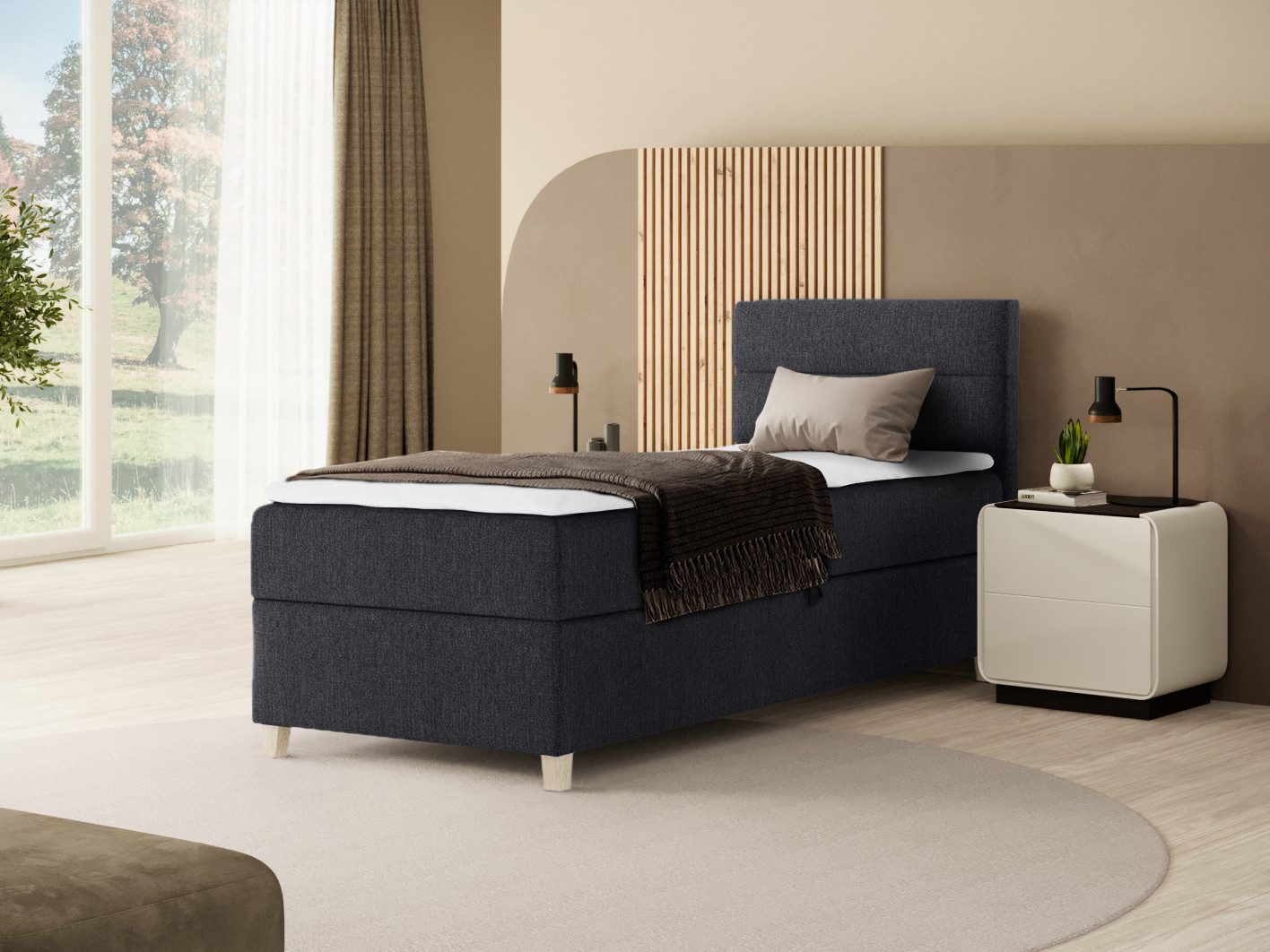 Beautysofa Boxspringbett Velour Bett DONNA MINI mit Matratze, Topper Polste günstig online kaufen